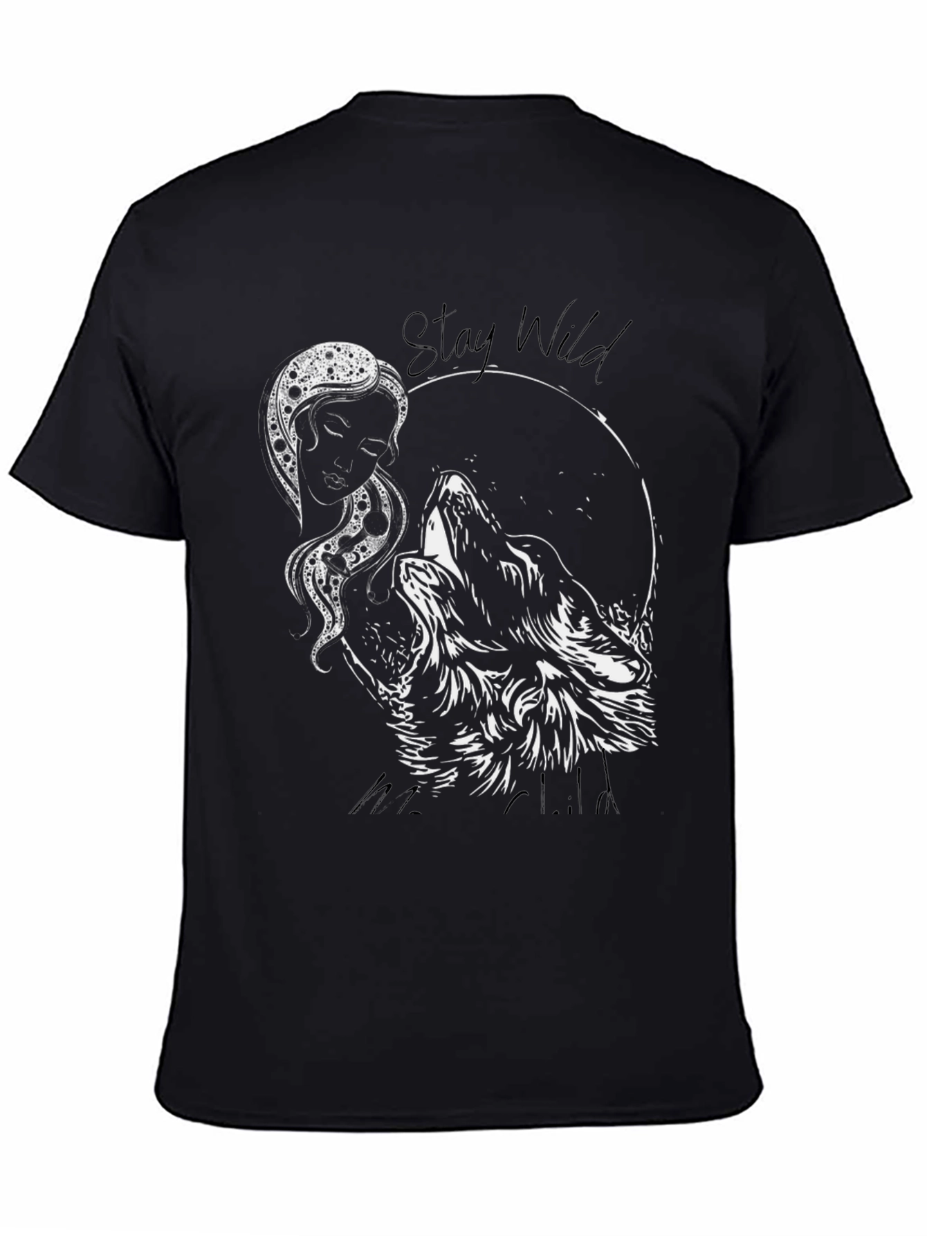 Stay Wild Moon Child Graphic Tee - Black