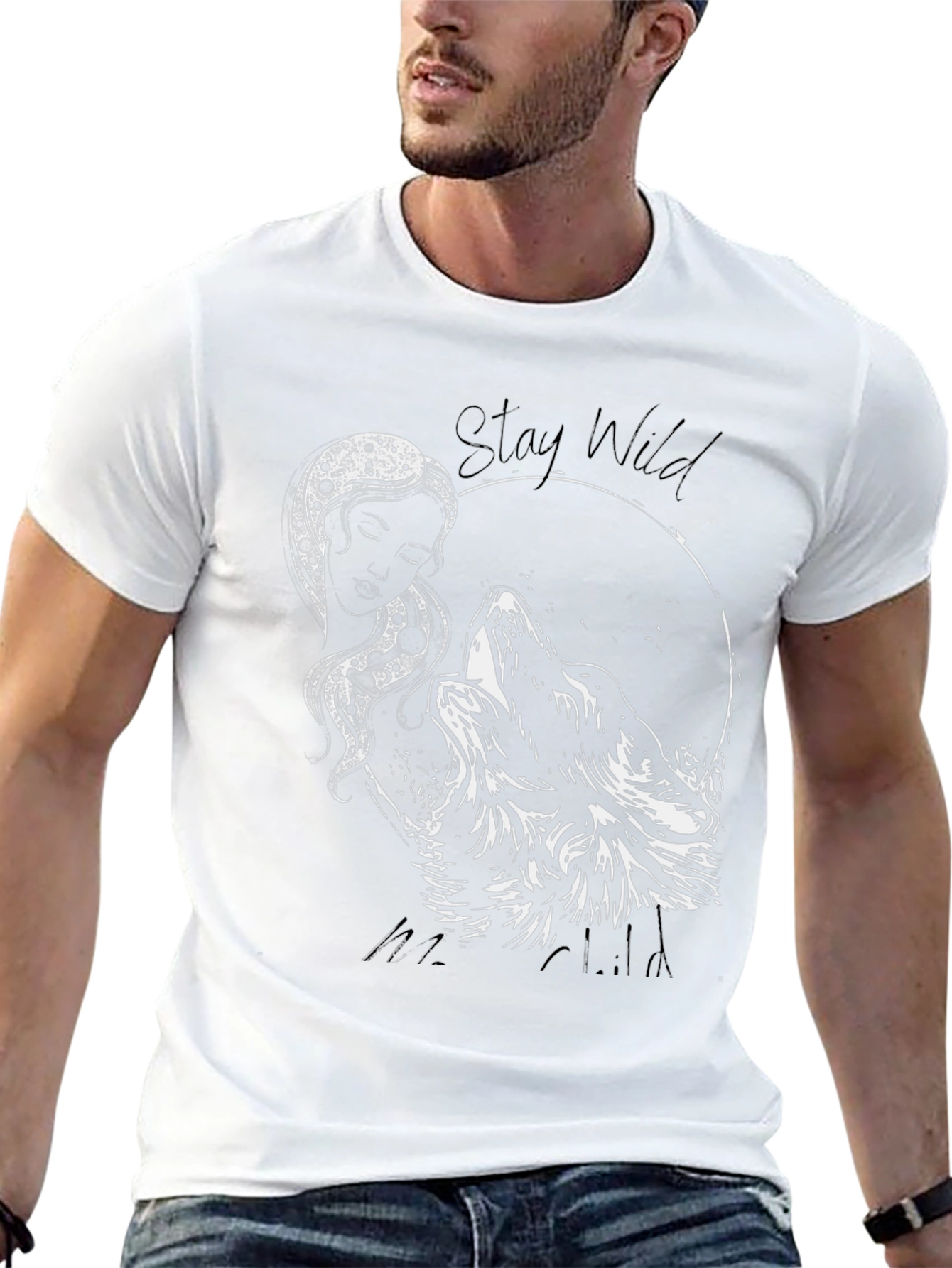 Stay Wild Moon Child Graphic Tee - Black