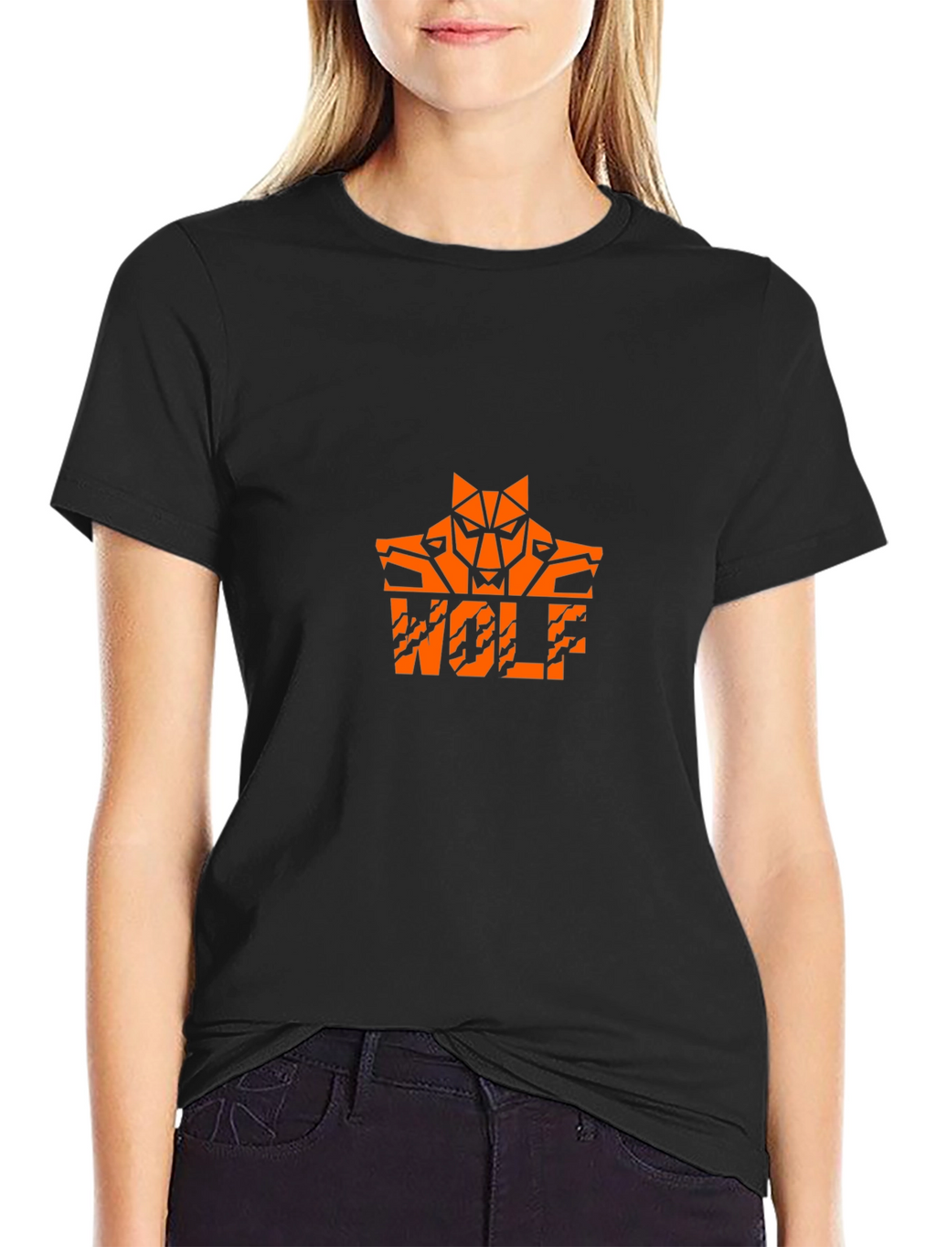 Wolf Graphic Tee - Cool Orange Design