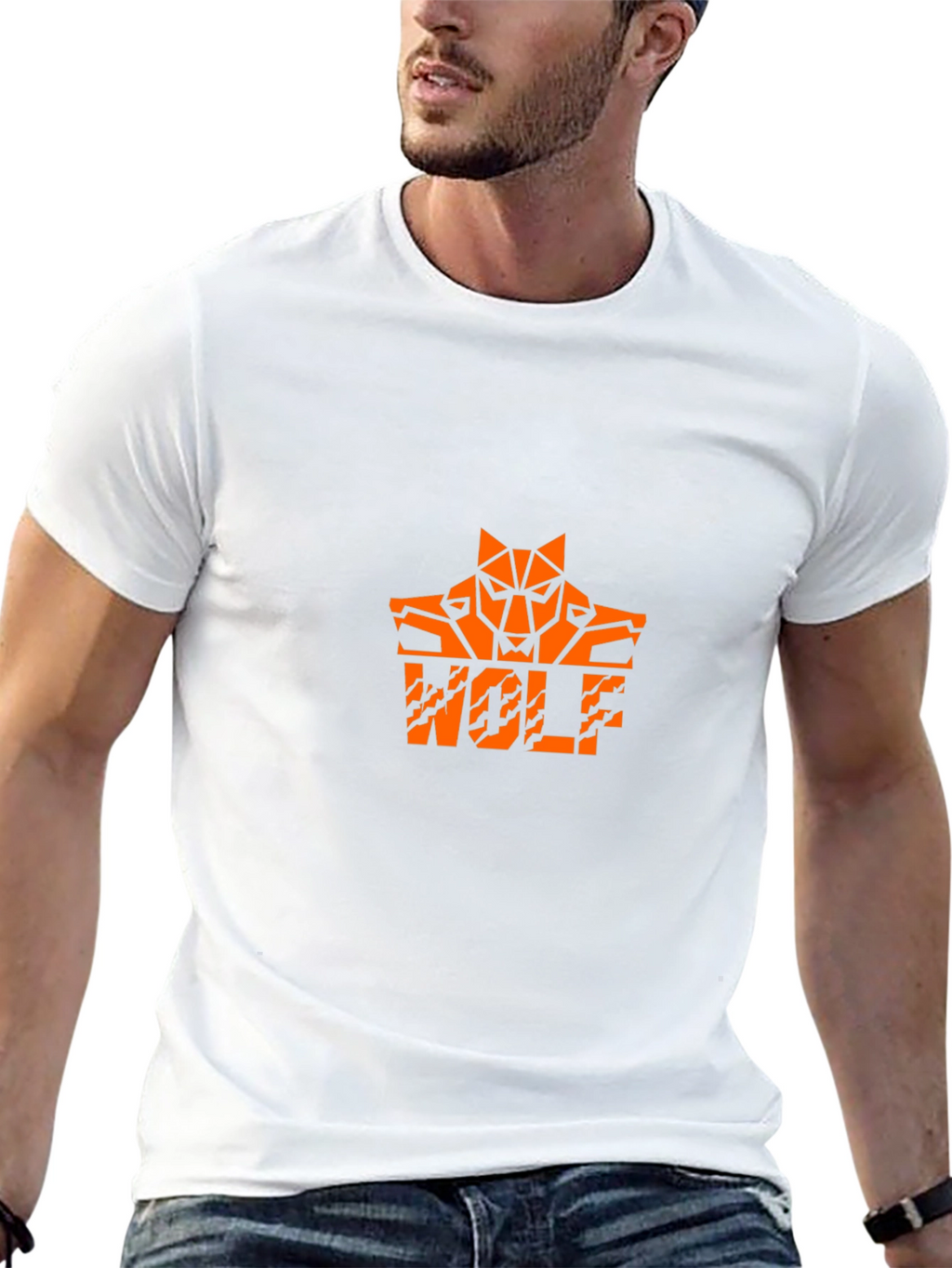 Wolf Graphic Tee - Cool Orange Design