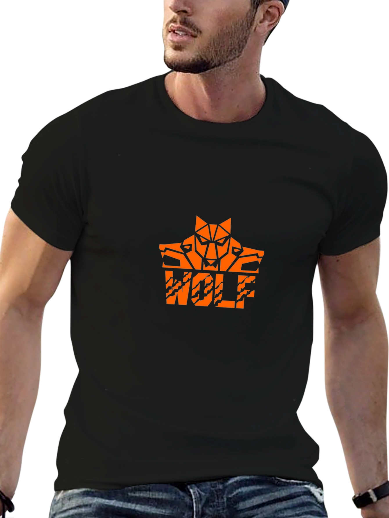Wolf Graphic Tee - Cool Orange Design