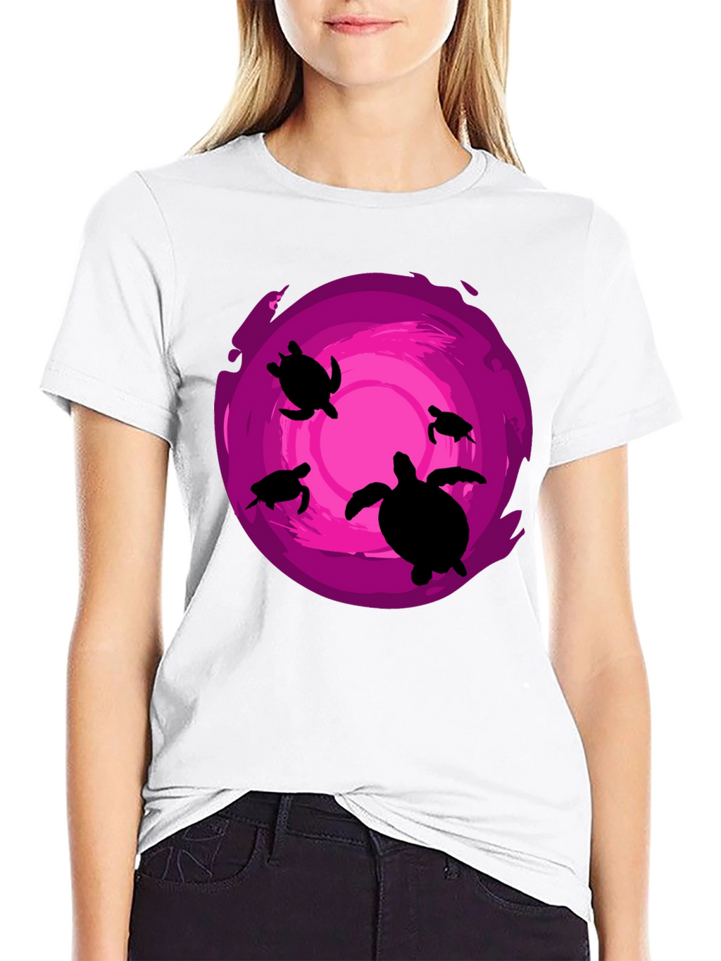 Turtle Silhouette Graphic Tee - Ocean Lover Shirt