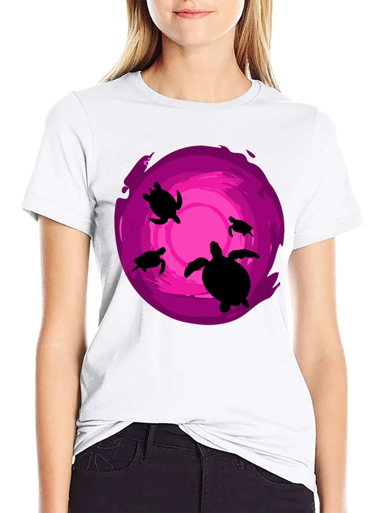 Turtle Silhouette Graphic Tee - Ocean Lover Shirt