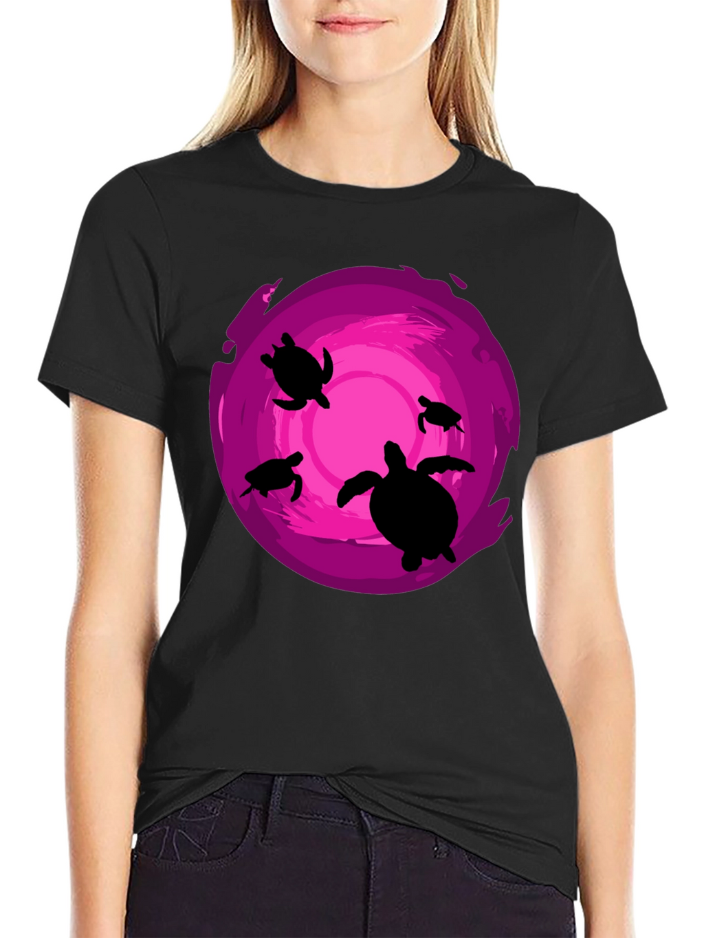 Turtle Silhouette Graphic Tee - Ocean Lover Shirt