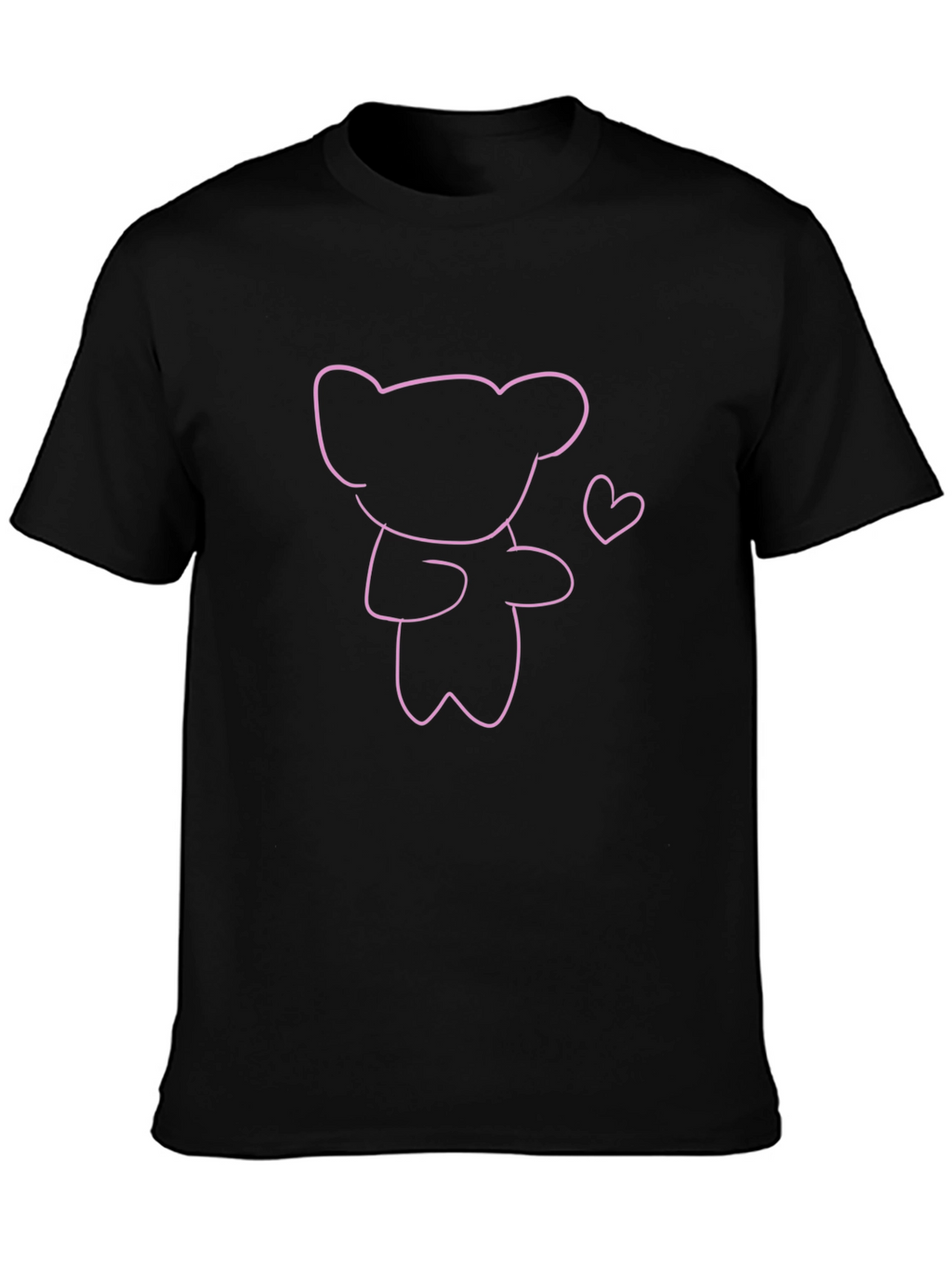 Cute Bear Outline T-Shirt - Trendy Casual Top
