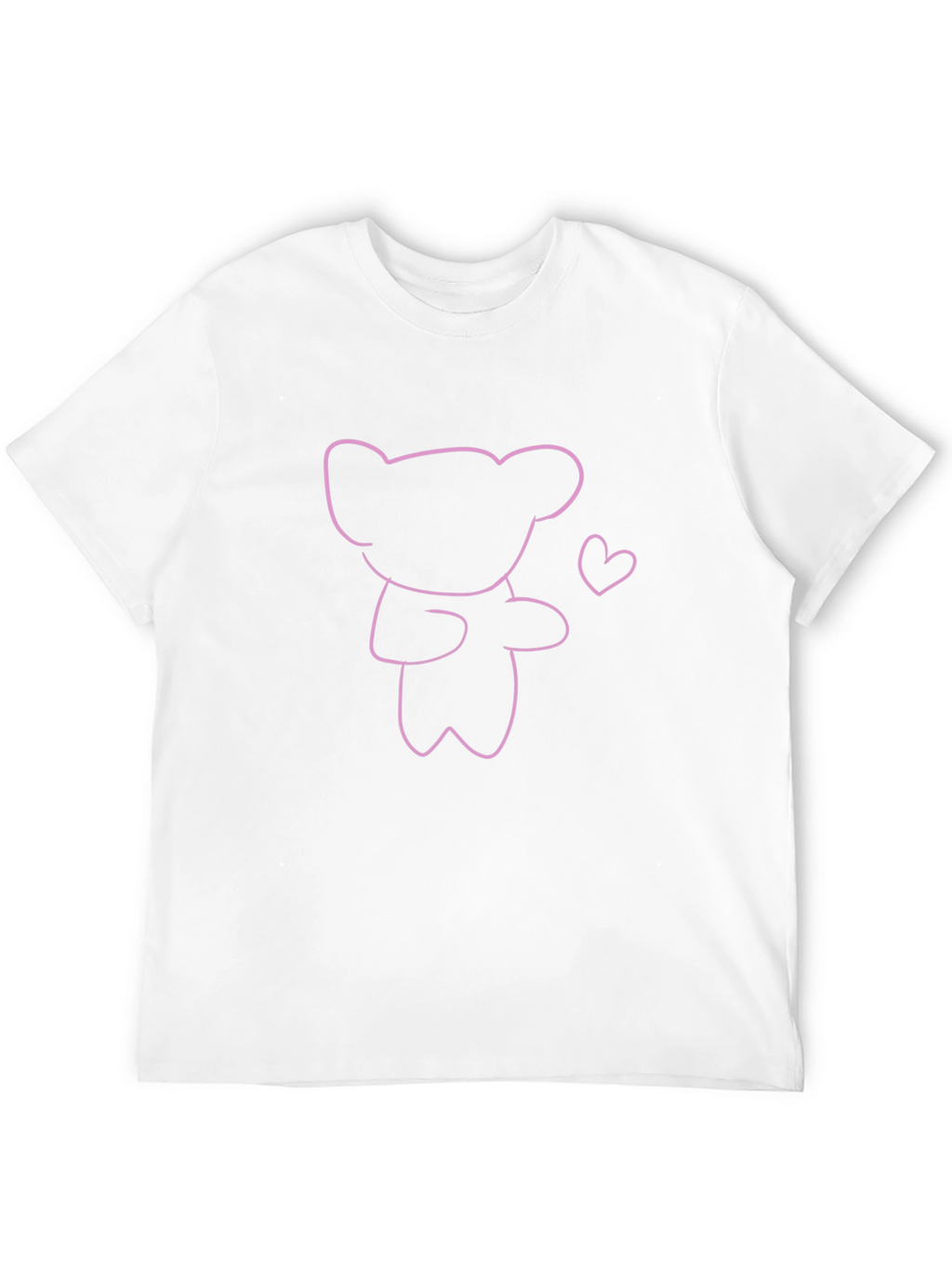 Cute Bear Outline T-Shirt - Trendy Casual Top