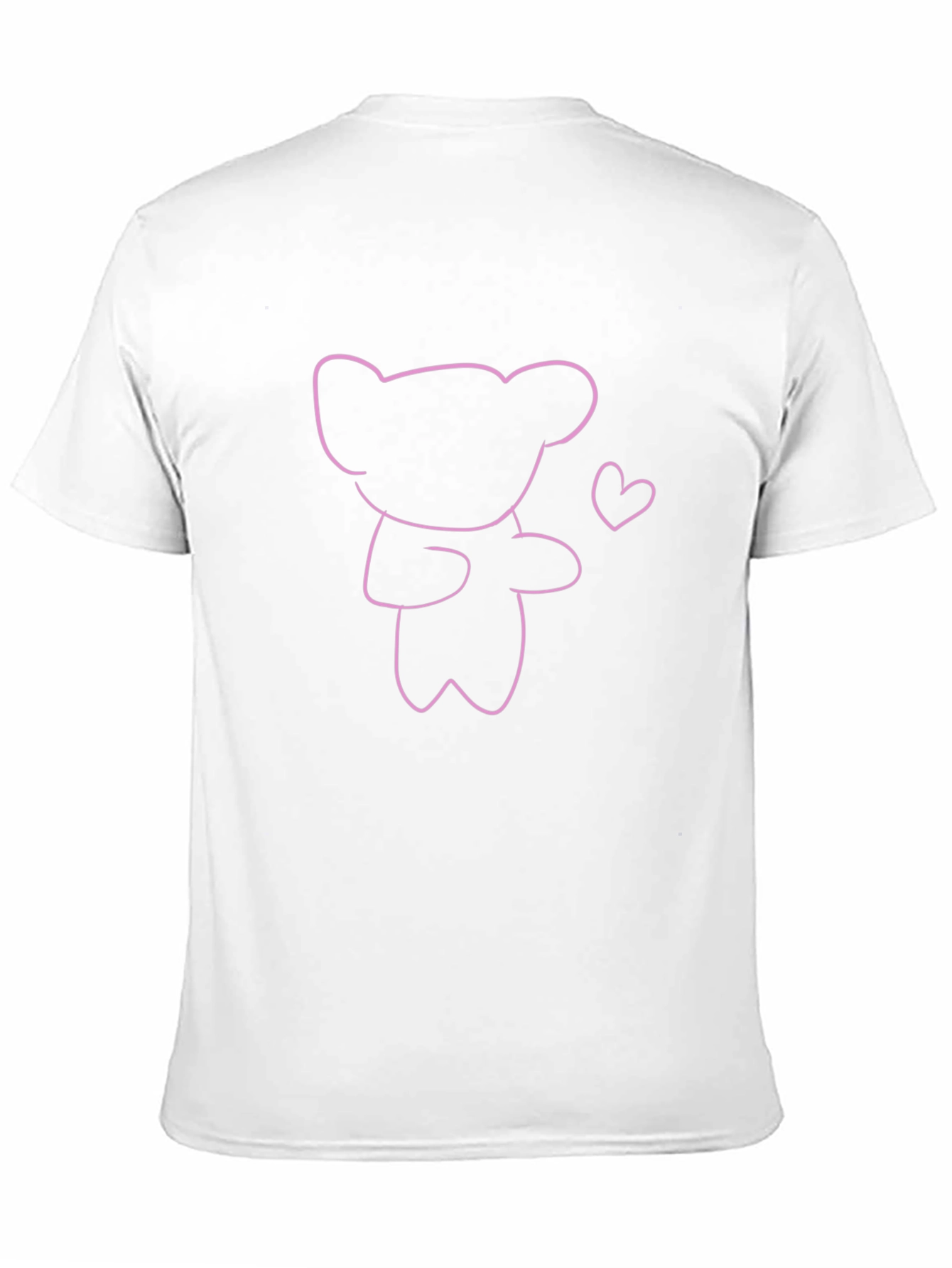 Cute Bear Outline T-Shirt - Trendy Casual Top