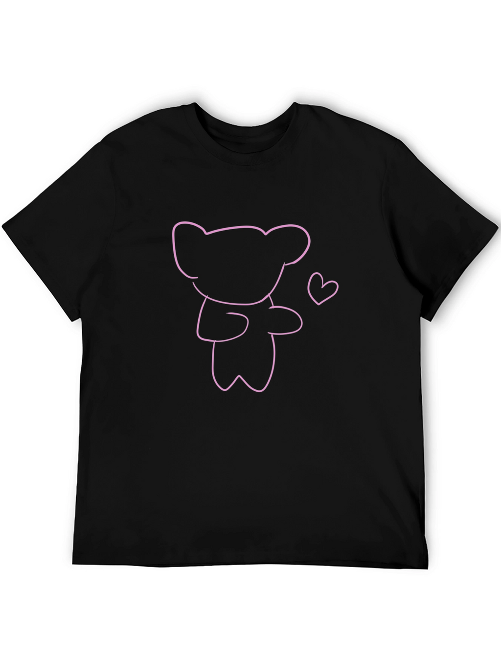 Cute Bear Outline T-Shirt - Trendy Casual Top