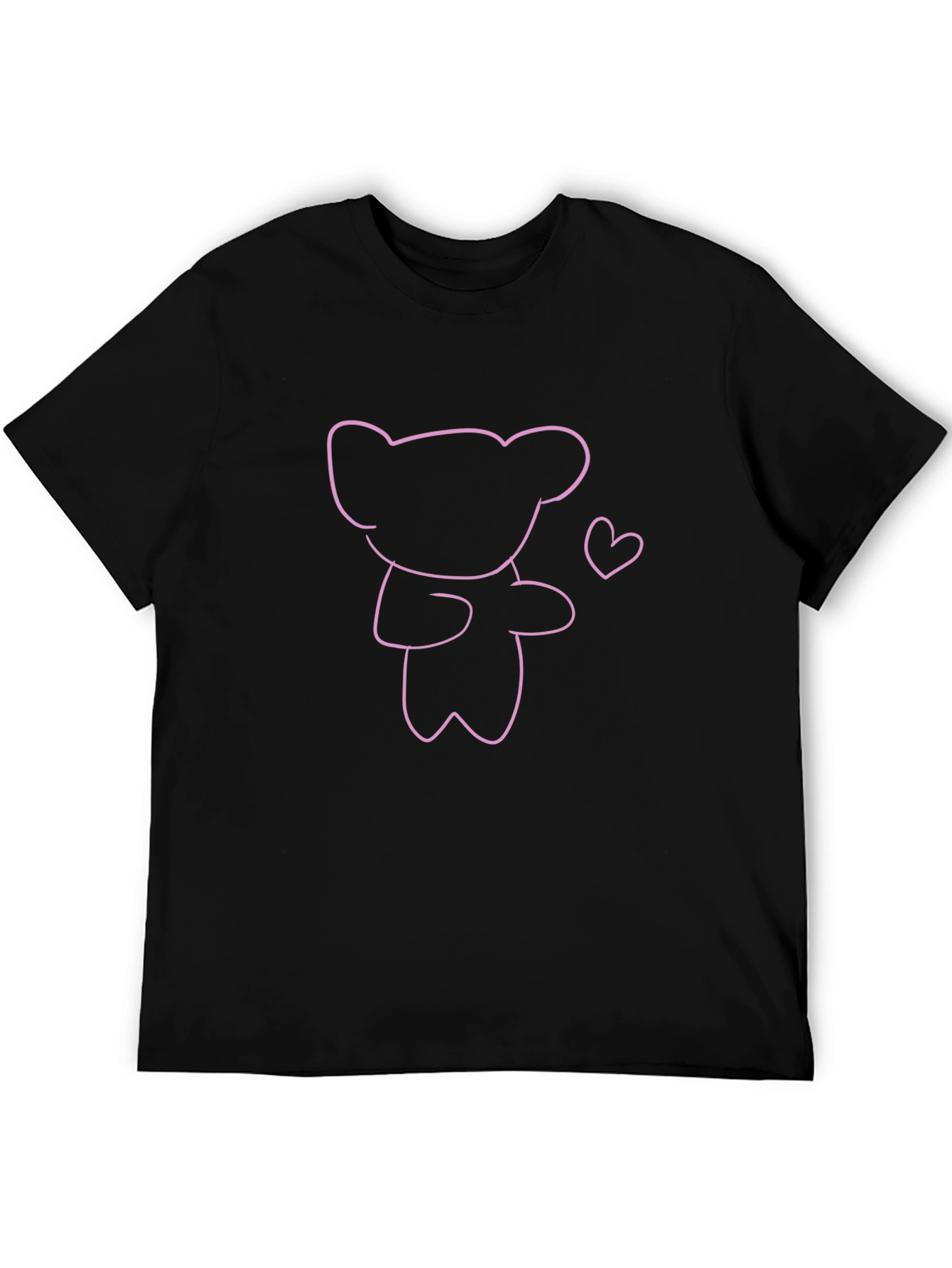 Cute Bear Outline T-Shirt - Trendy Casual Top