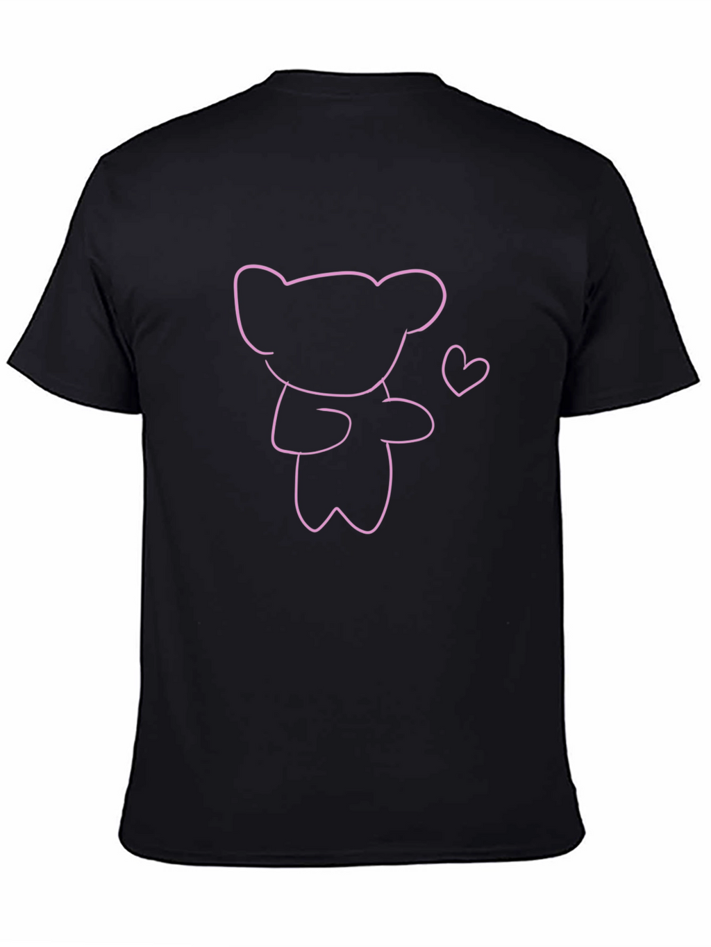 Cute Bear Outline T-Shirt - Trendy Casual Top