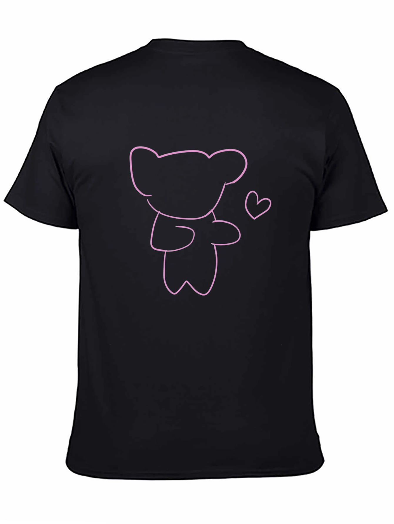 Cute Bear Outline T-Shirt - Trendy Casual Top