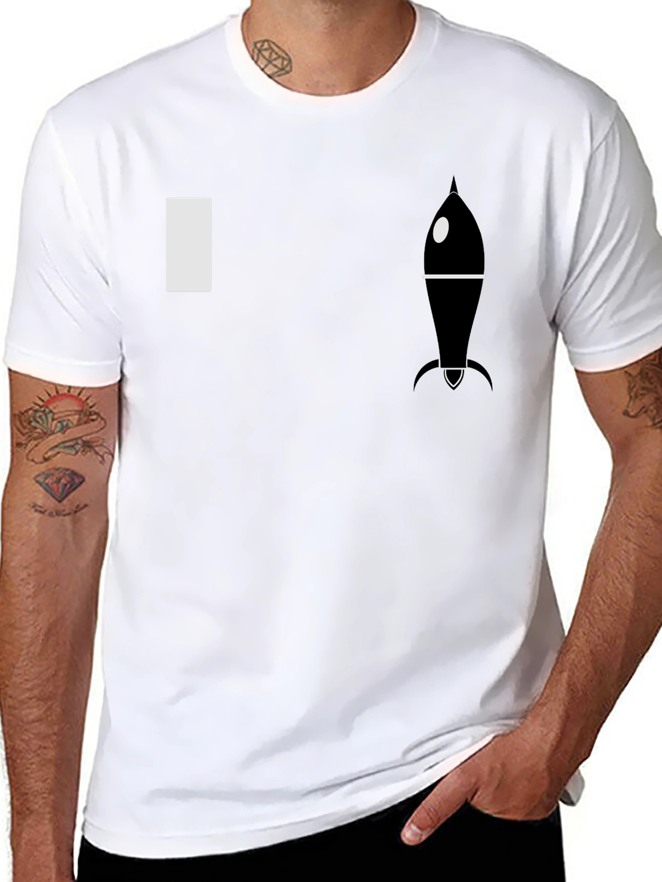 Rocket Graphic Tee - Premium Black Cotton T-Shirt