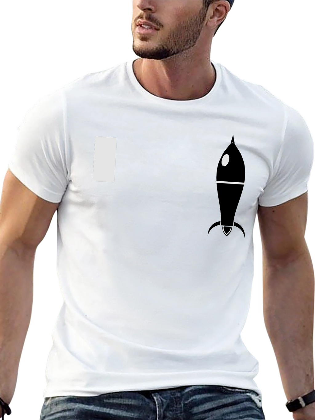 Rocket Graphic Tee - Premium Black Cotton T-Shirt