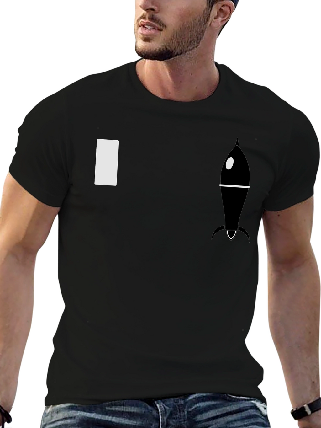 Rocket Graphic Tee - Premium Black Cotton T-Shirt
