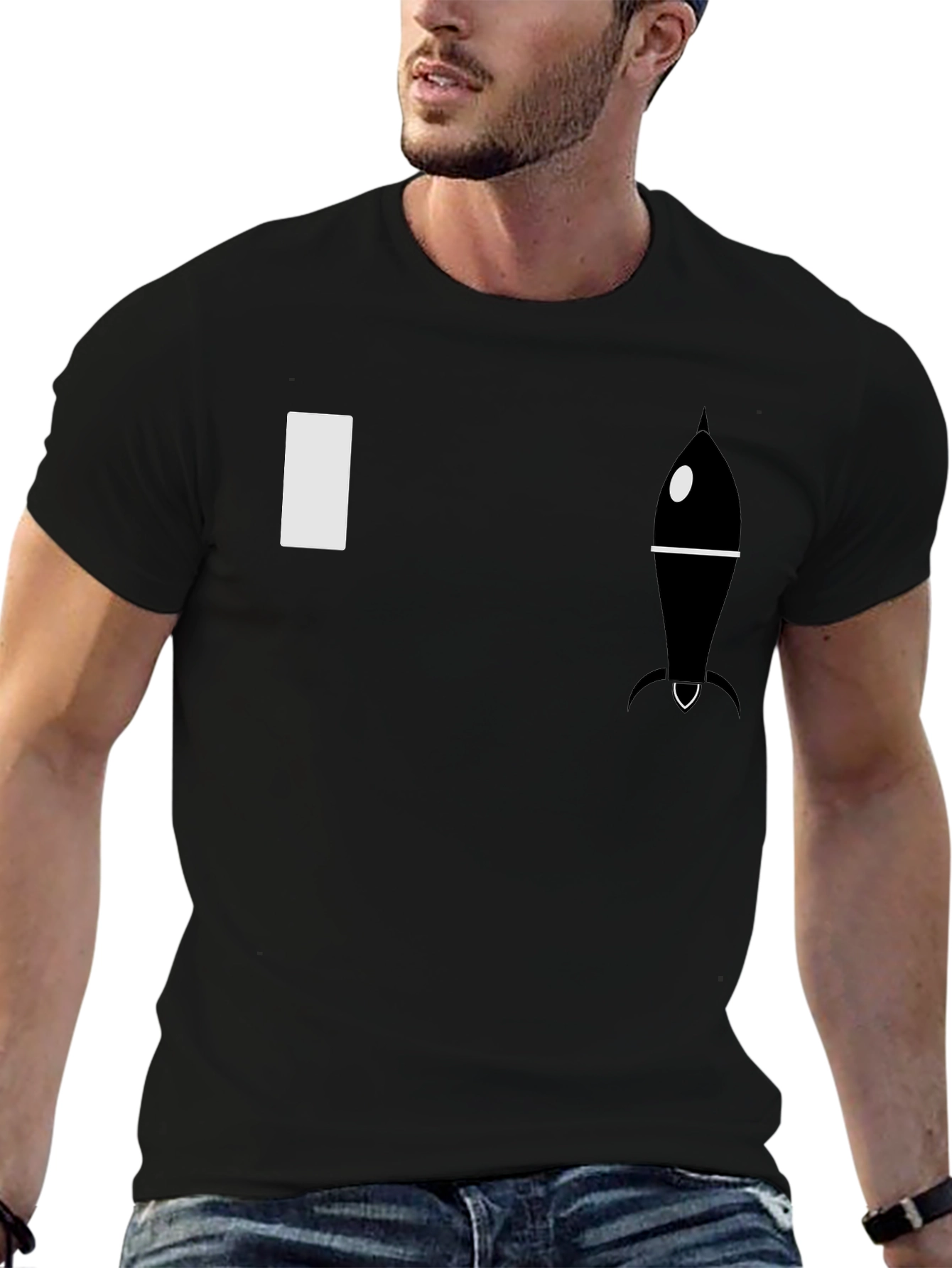 Rocket Graphic Tee - Premium Black Cotton T-Shirt