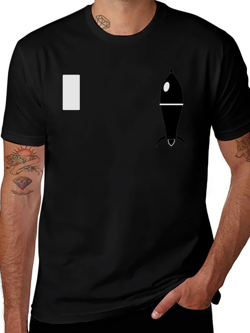 Rocket Graphic Tee - Premium Black Cotton T-Shirt