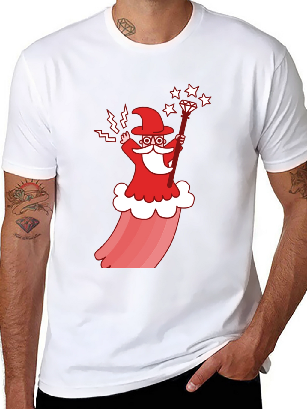 Wizard Cartoon Graphic T-Shirt - Stylish Cotton Tee