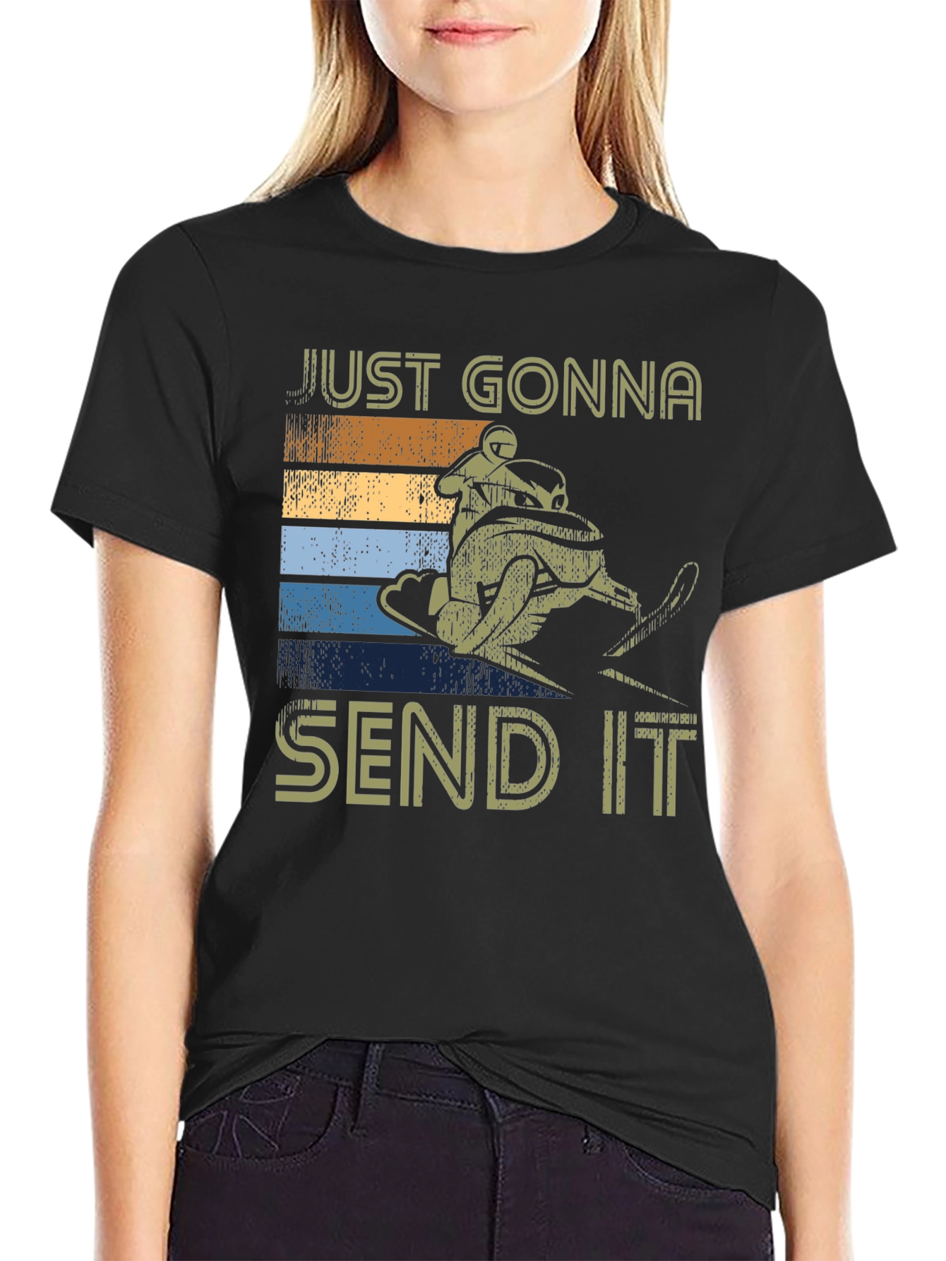 Just Gonna Send It Tee - Snowmobile Retro T-Shirt