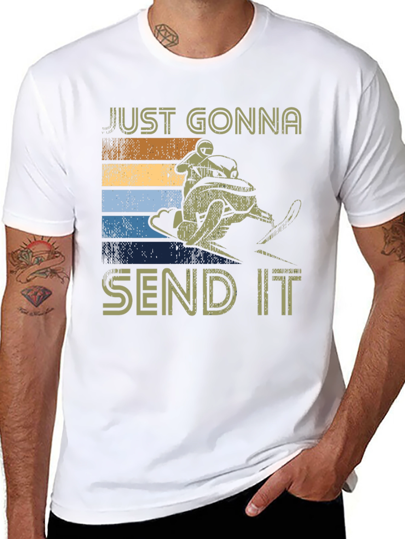 Just Gonna Send It Tee - Snowmobile Retro T-Shirt
