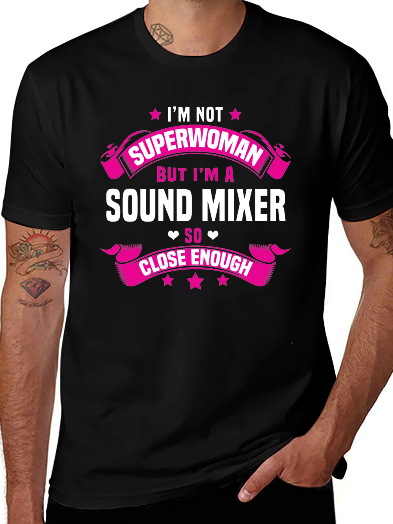 Sound Mixer Superwoman Funny Graphic Tee