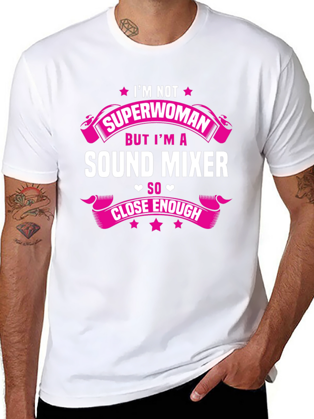 Sound Mixer Superwoman Funny Graphic Tee