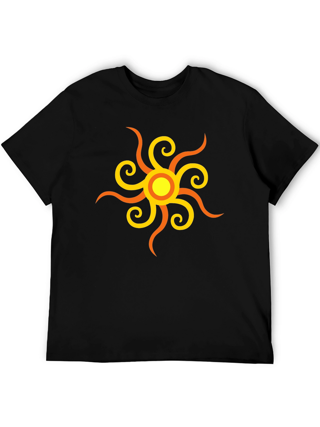 Sunburst Graphic Tee - Stylish Black Cotton Shirt