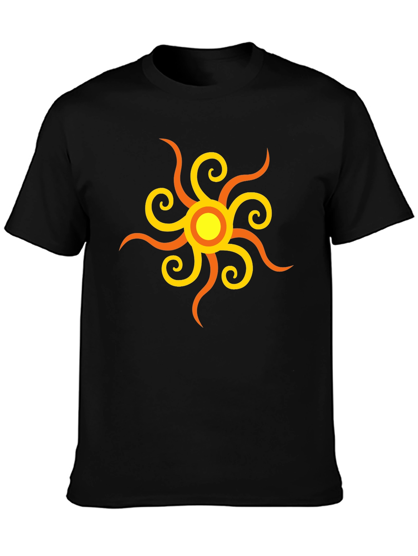 Sunburst Graphic Tee - Stylish Black Cotton Shirt