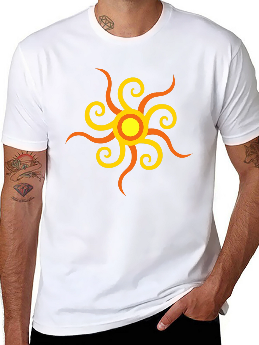 Sunburst Graphic Tee - Stylish Black Cotton Shirt