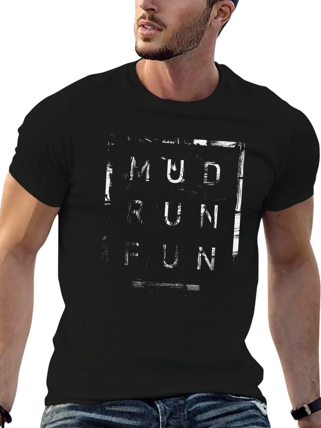 Mud Run Fun Graphic T-Shirt - Black