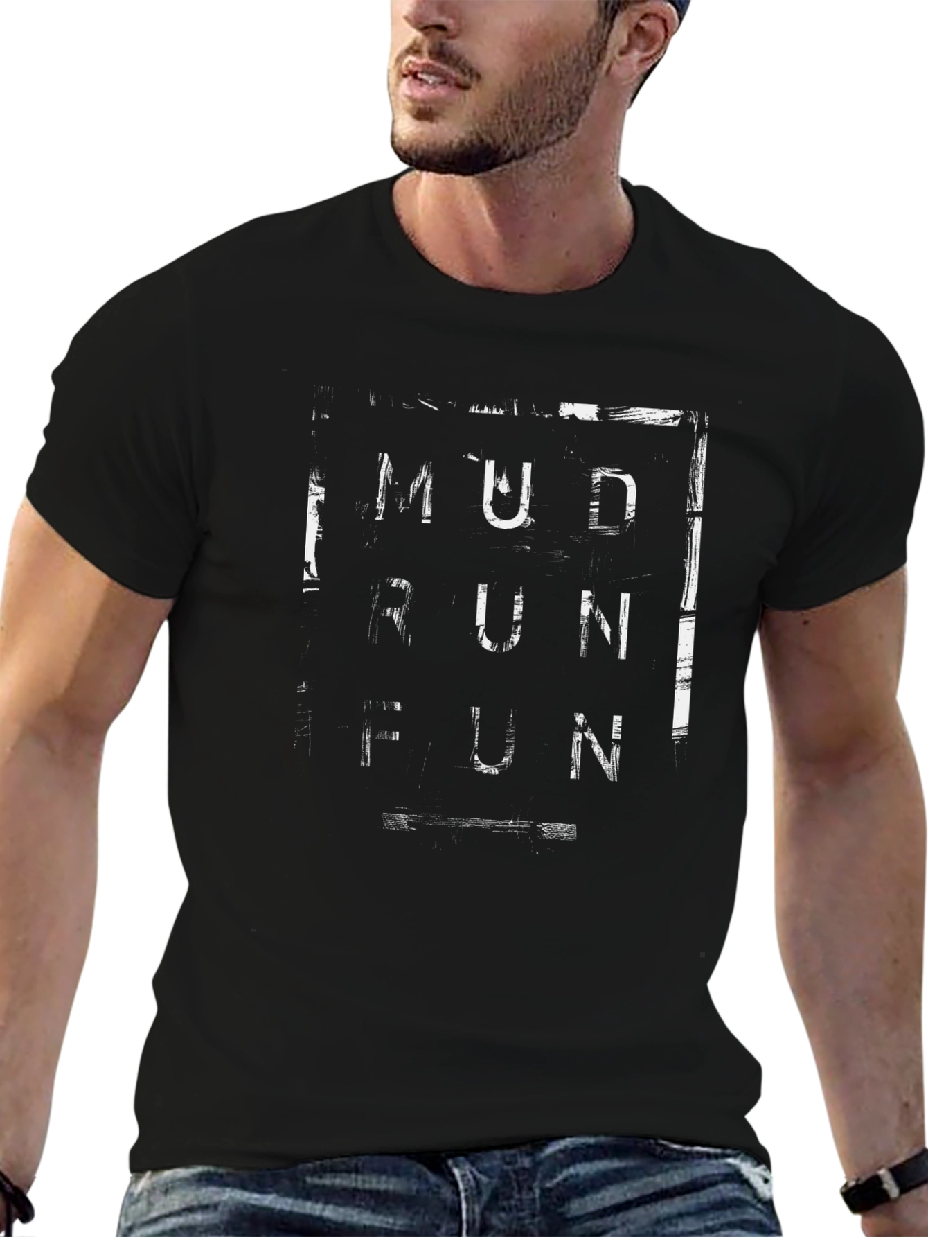 Mud Run Fun Graphic T-Shirt - Black