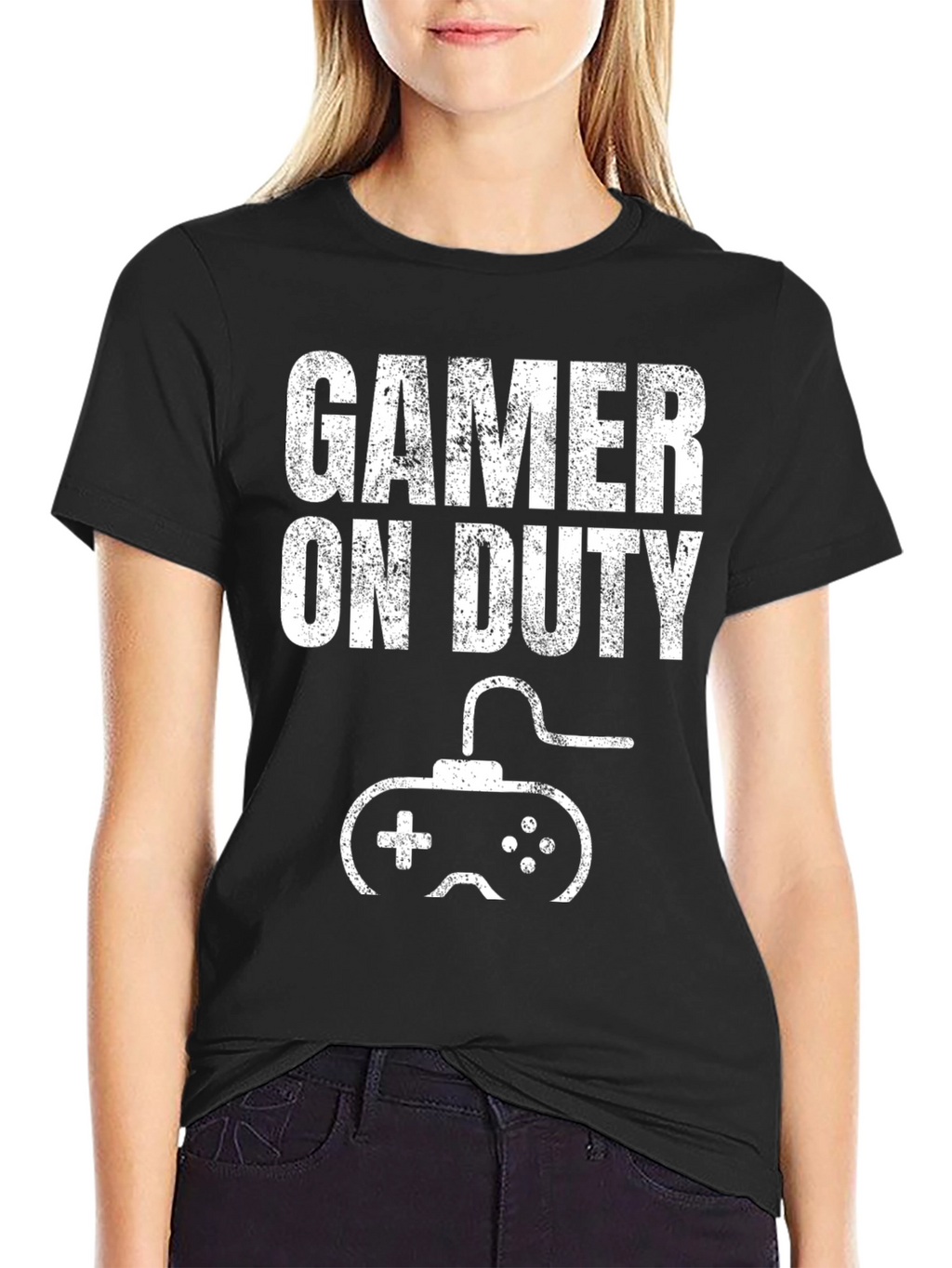 Gamer On Duty Black Graphic T-Shirt