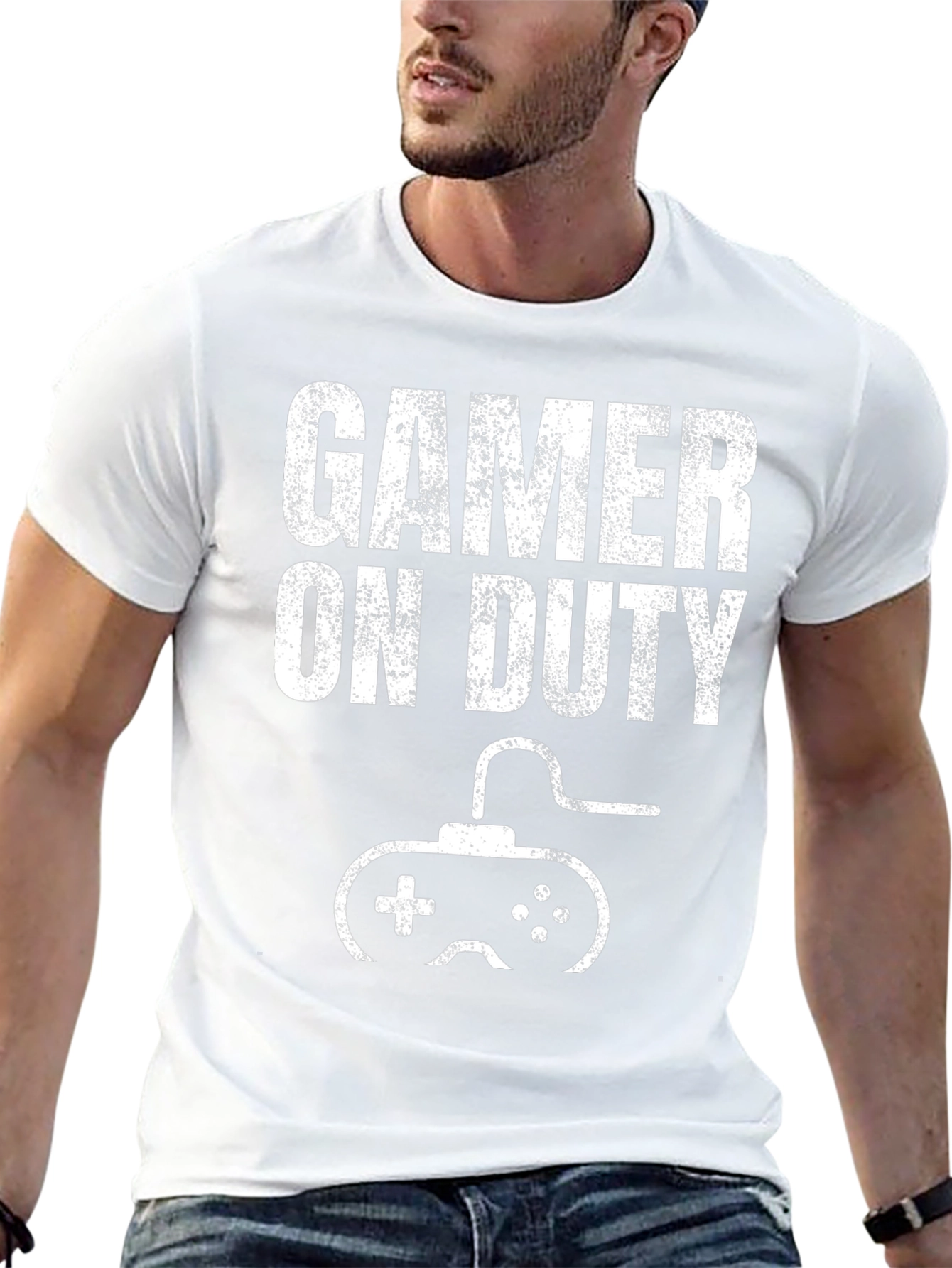 Gamer On Duty Black Graphic T-Shirt
