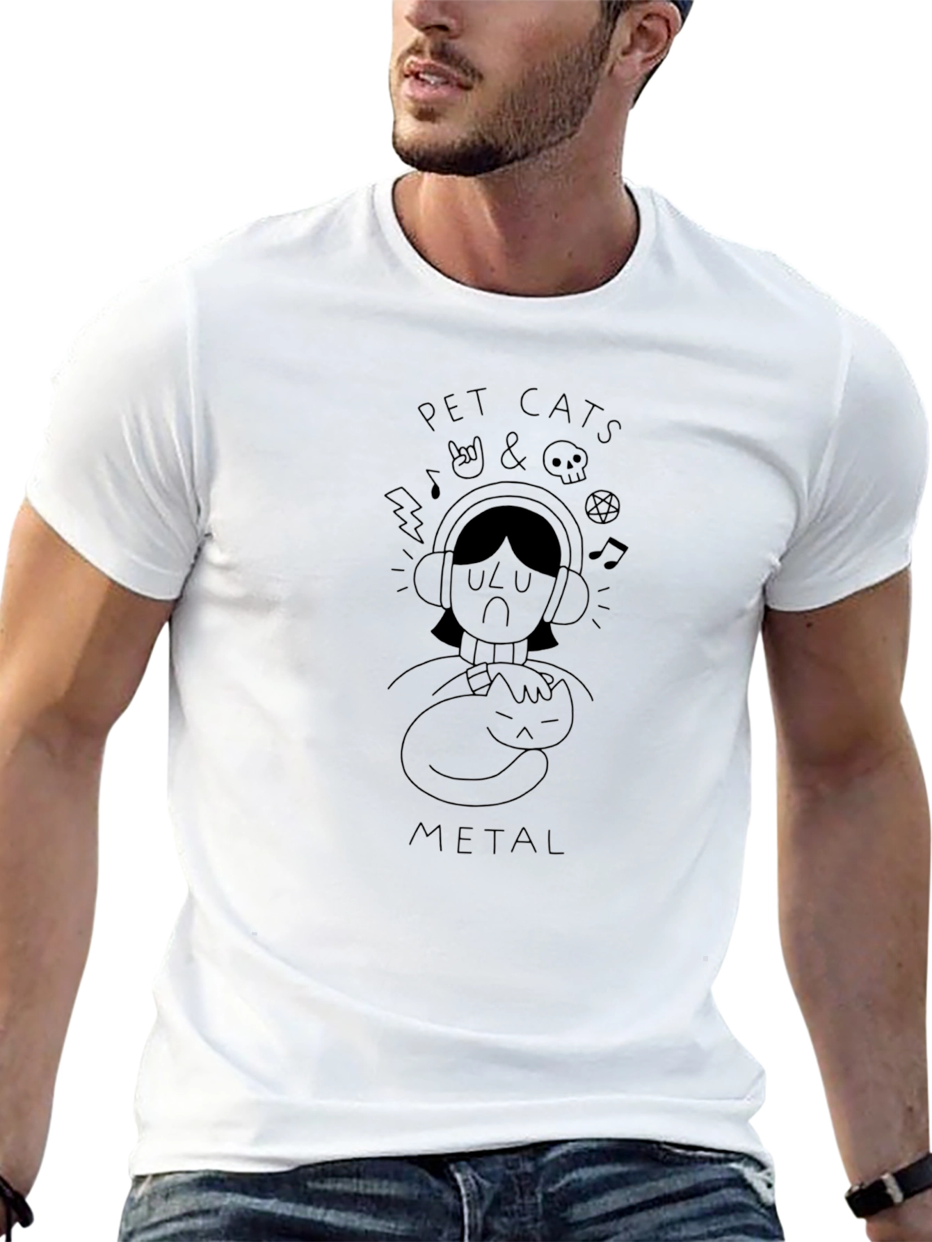 Pet Cats & Metal Black T-Shirt