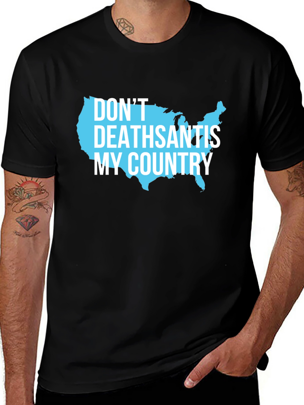 DeathSantis My Country USA Map Graphic Tee