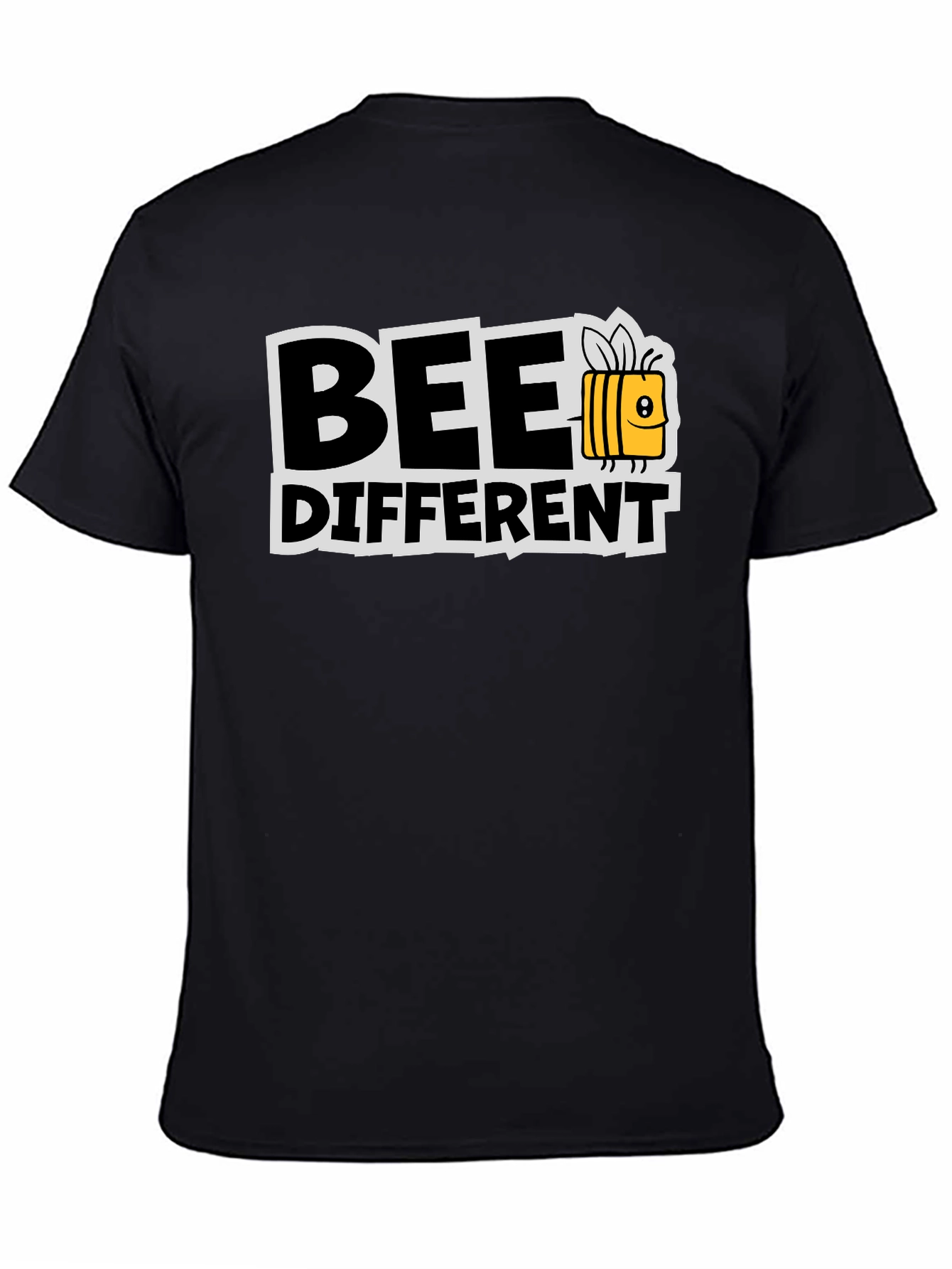 Bee Different Graphic T-Shirt Black Cotton Tee