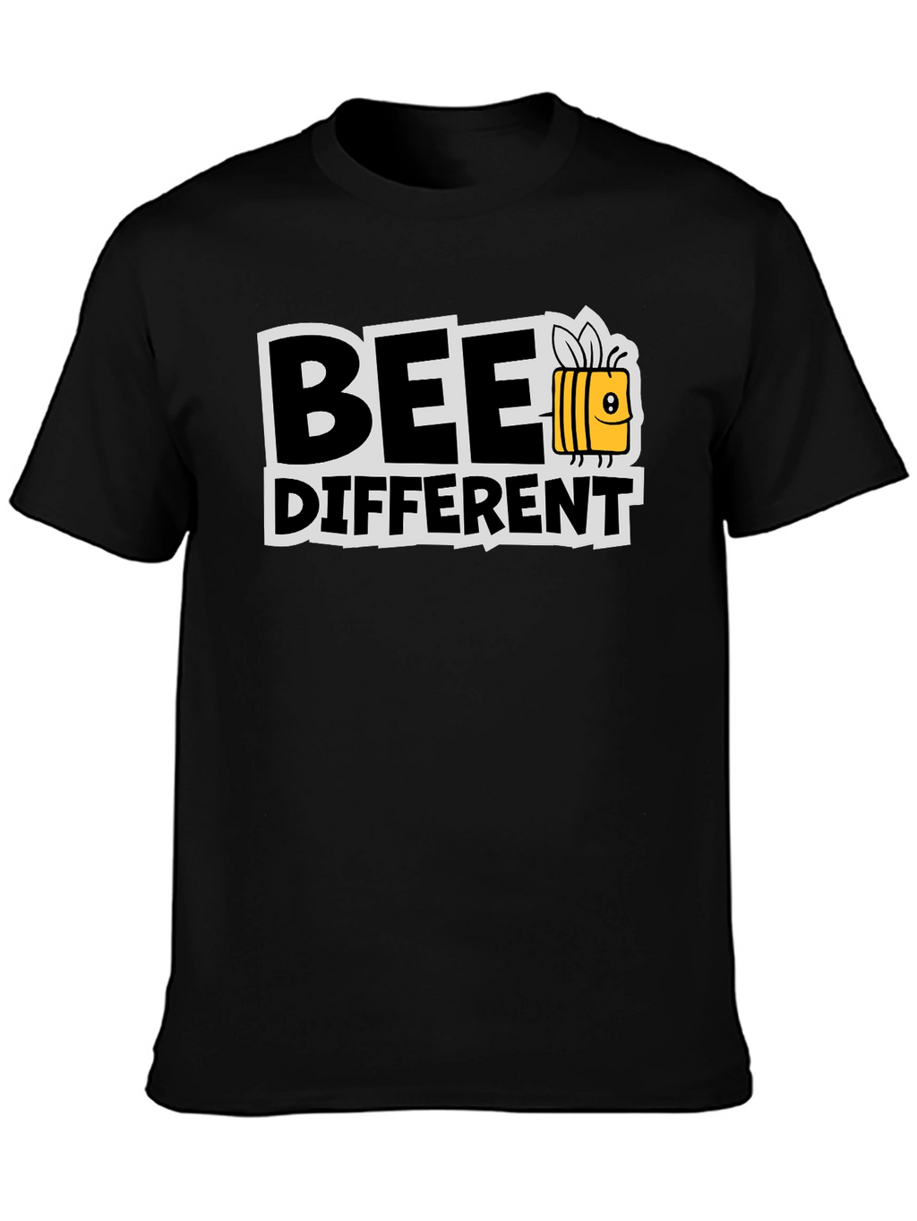 Bee Different Graphic T-Shirt Black Cotton Tee