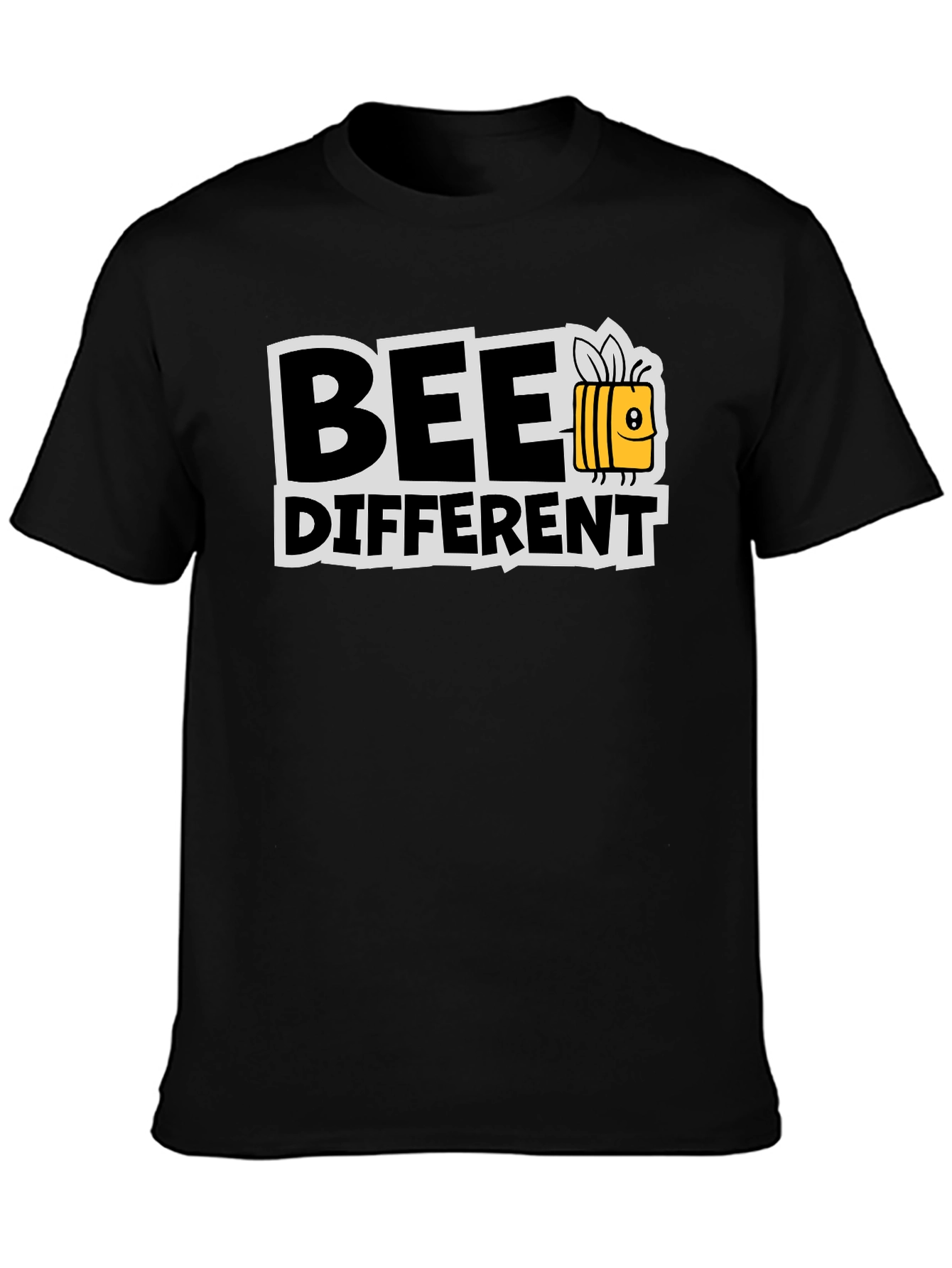 Bee Different Graphic T-Shirt Black Cotton Tee