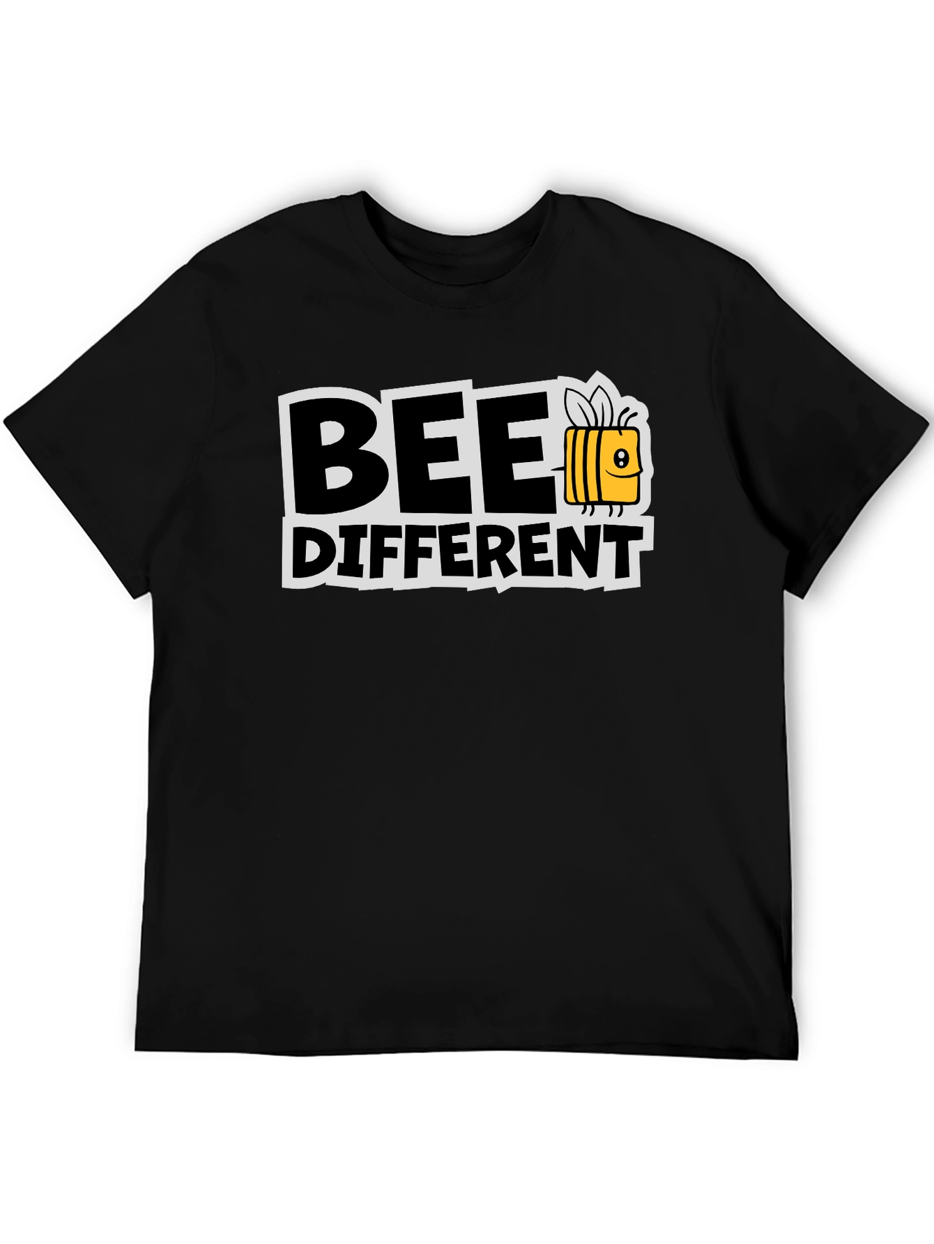 Bee Different Graphic T-Shirt Black Cotton Tee