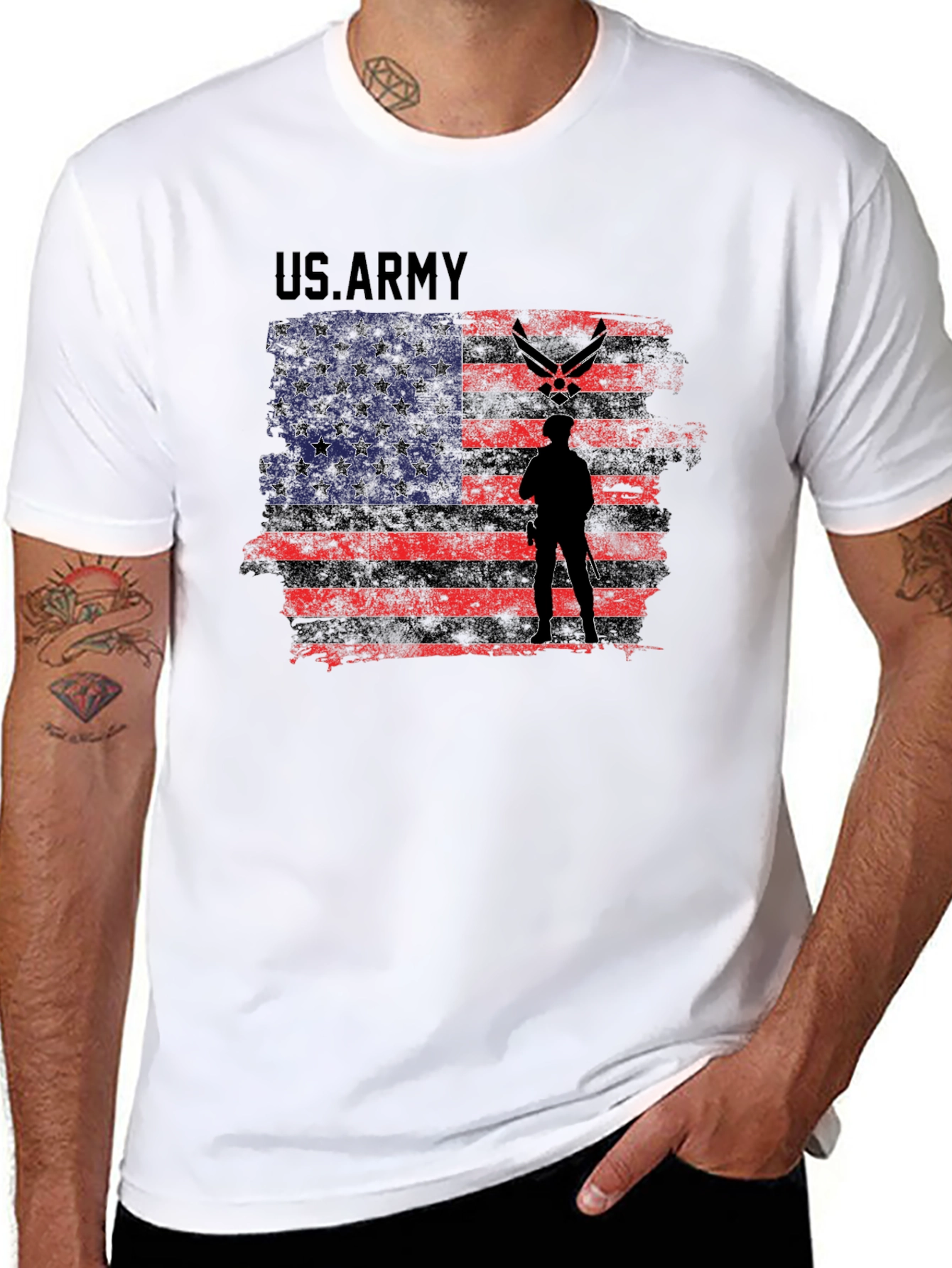 US Army American Flag Graphic T-Shirt