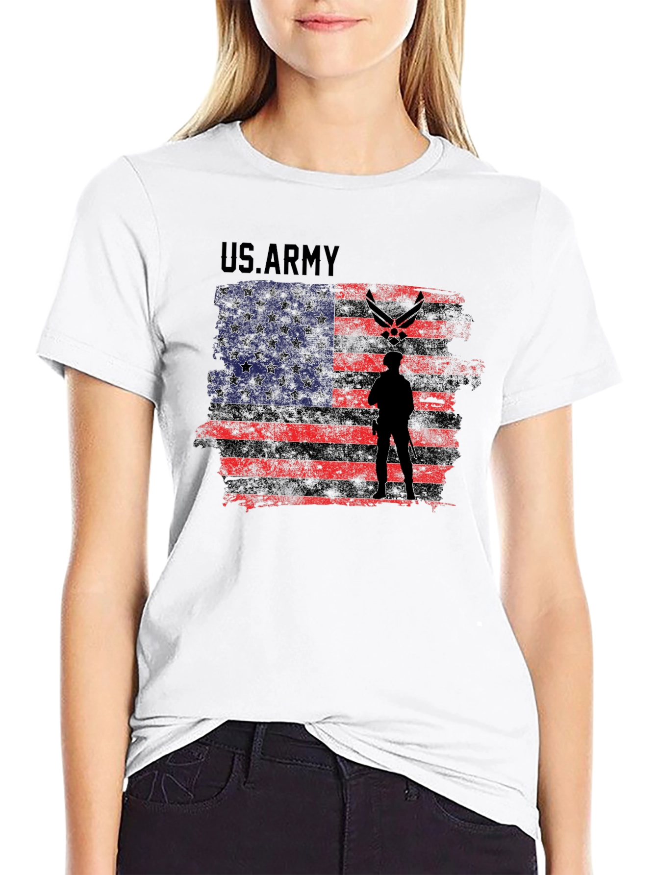 US Army American Flag Graphic T-Shirt