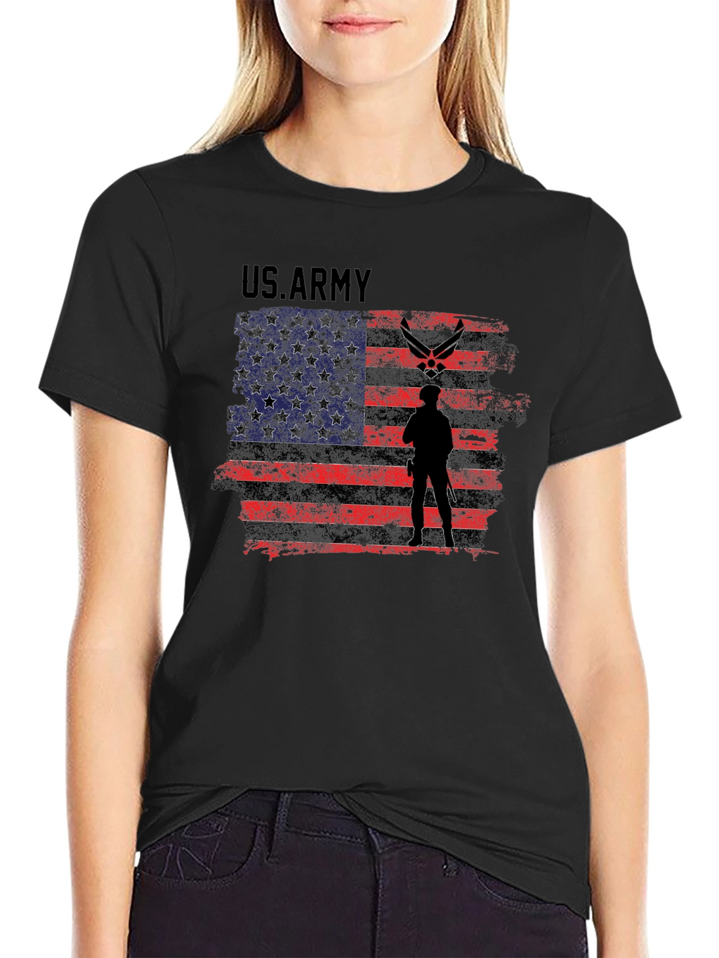 US Army American Flag Graphic T-Shirt