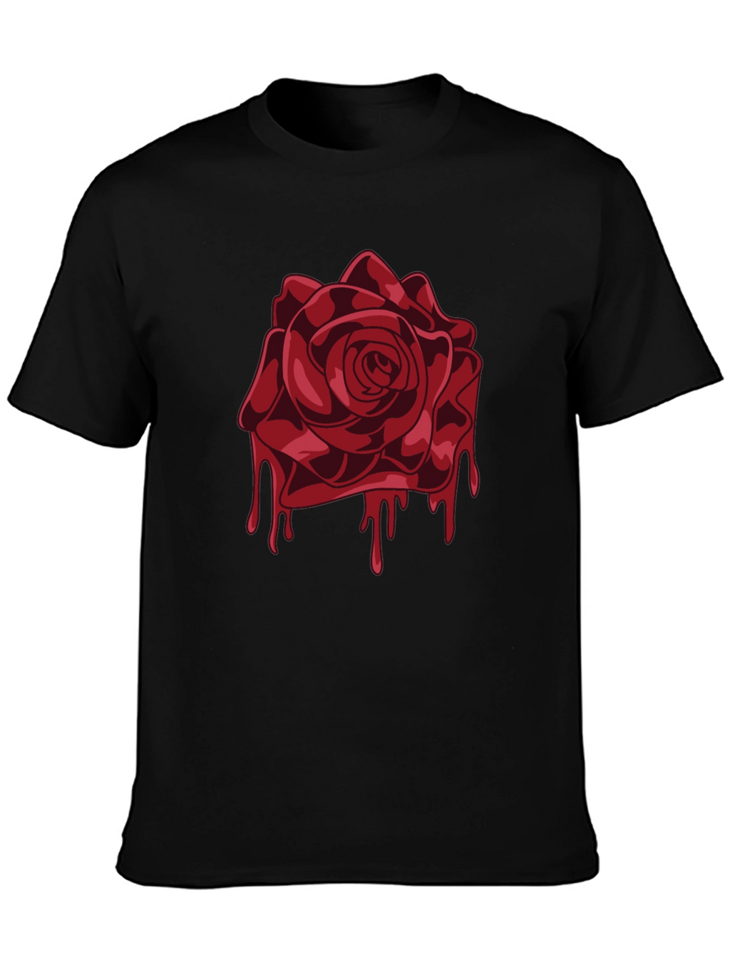 Bleeding Rose Graphic Tee - Mens Black T-Shirt