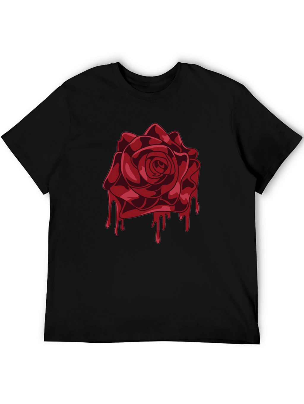 Bleeding Rose Graphic Tee - Mens Black T-Shirt