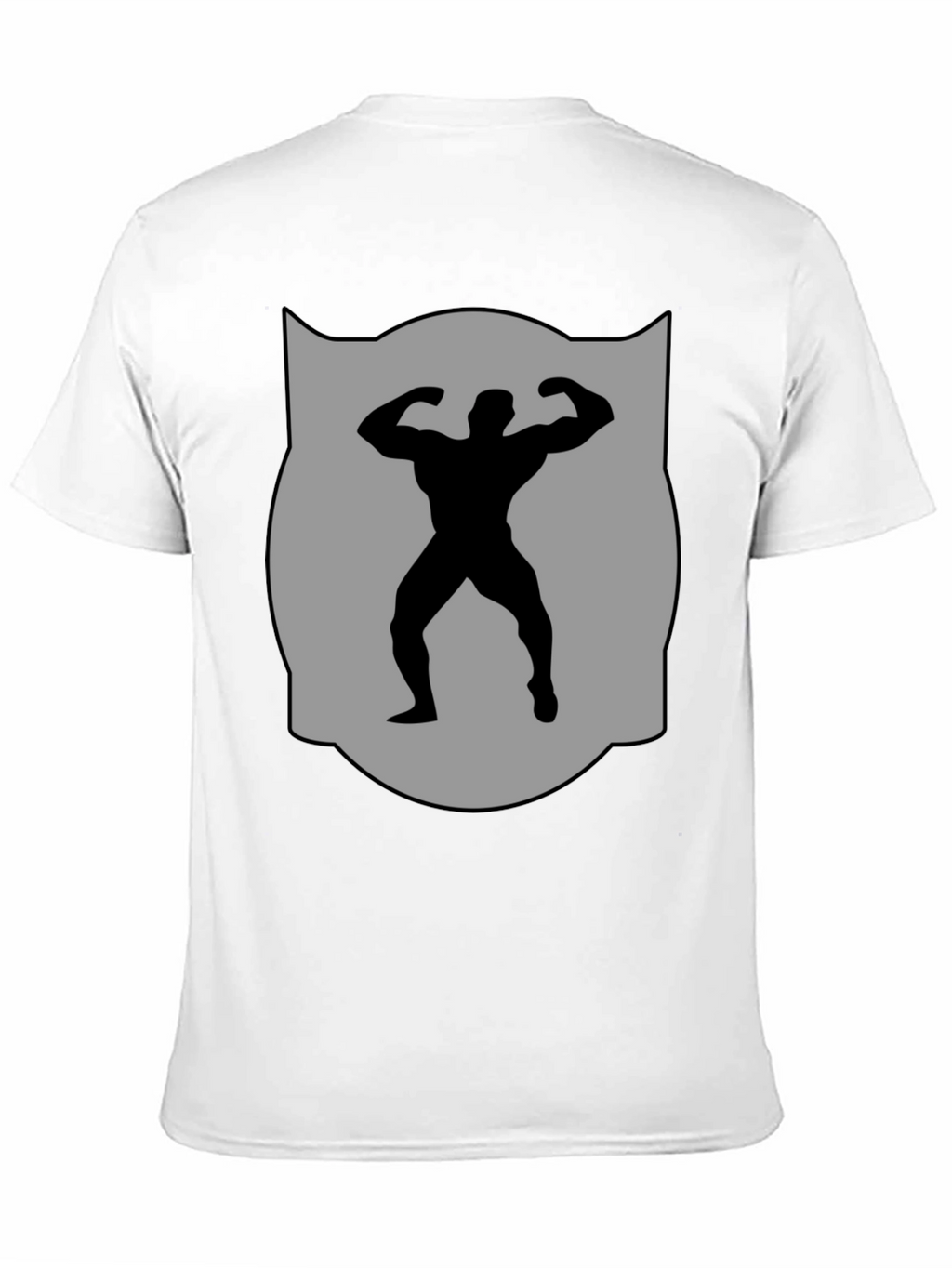 Bodybuilder Silhouette Graphic Tee - Black Cotton Blend