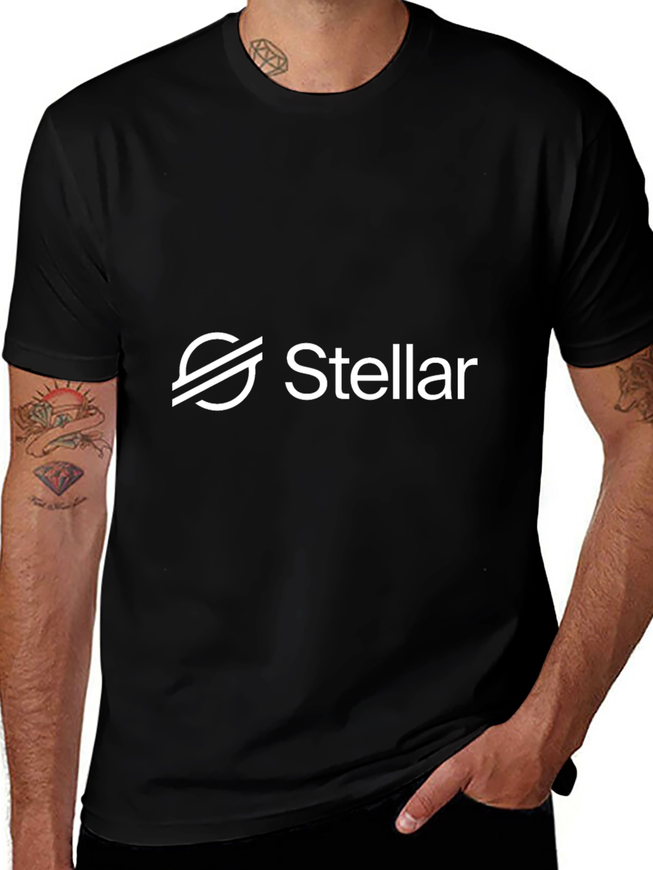 Stellar Logo Black T-Shirt - Cryptocurrency Apparel