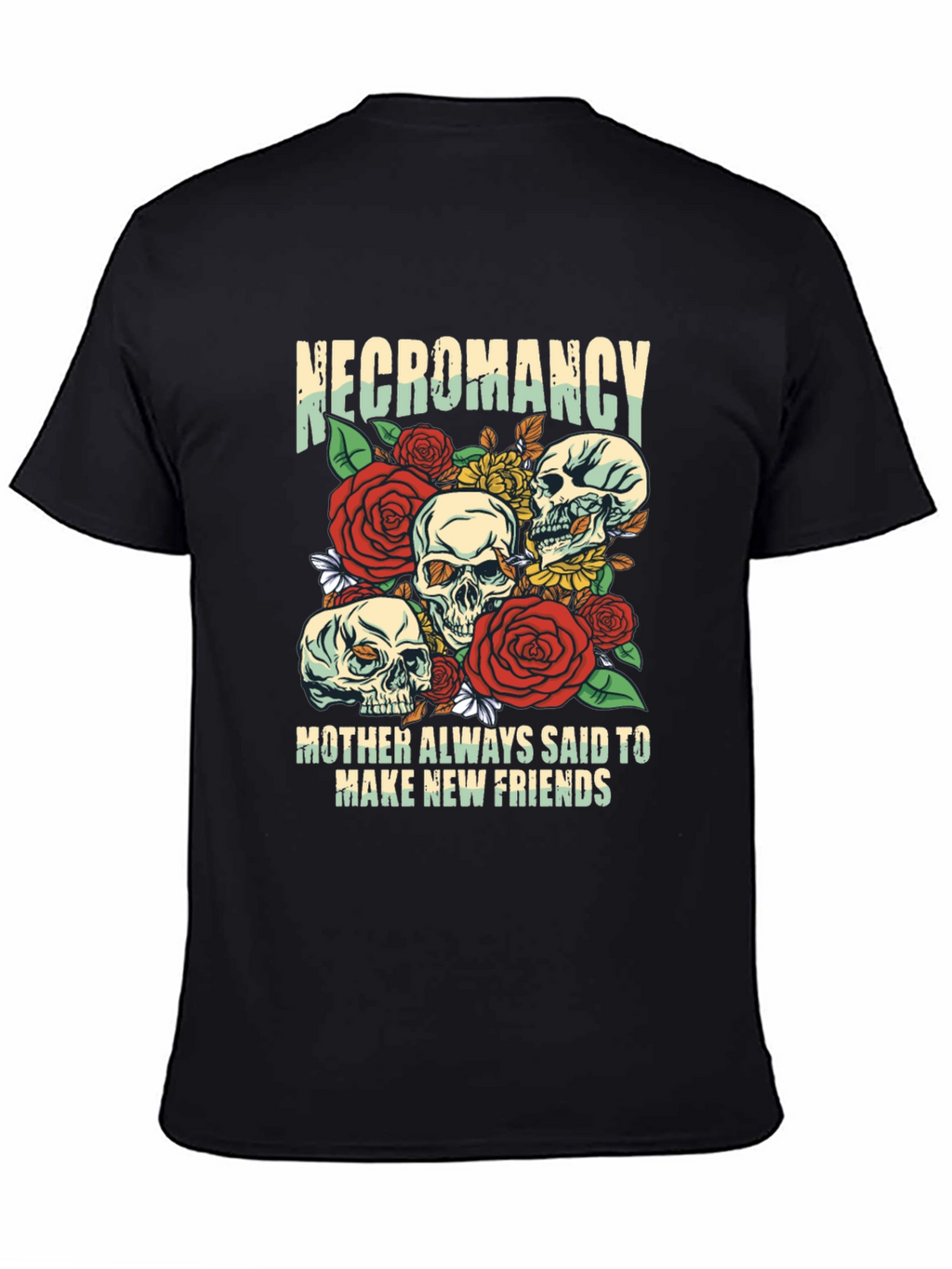 Necromancy Skull Graphic T-Shirt - Make New Friends Tee