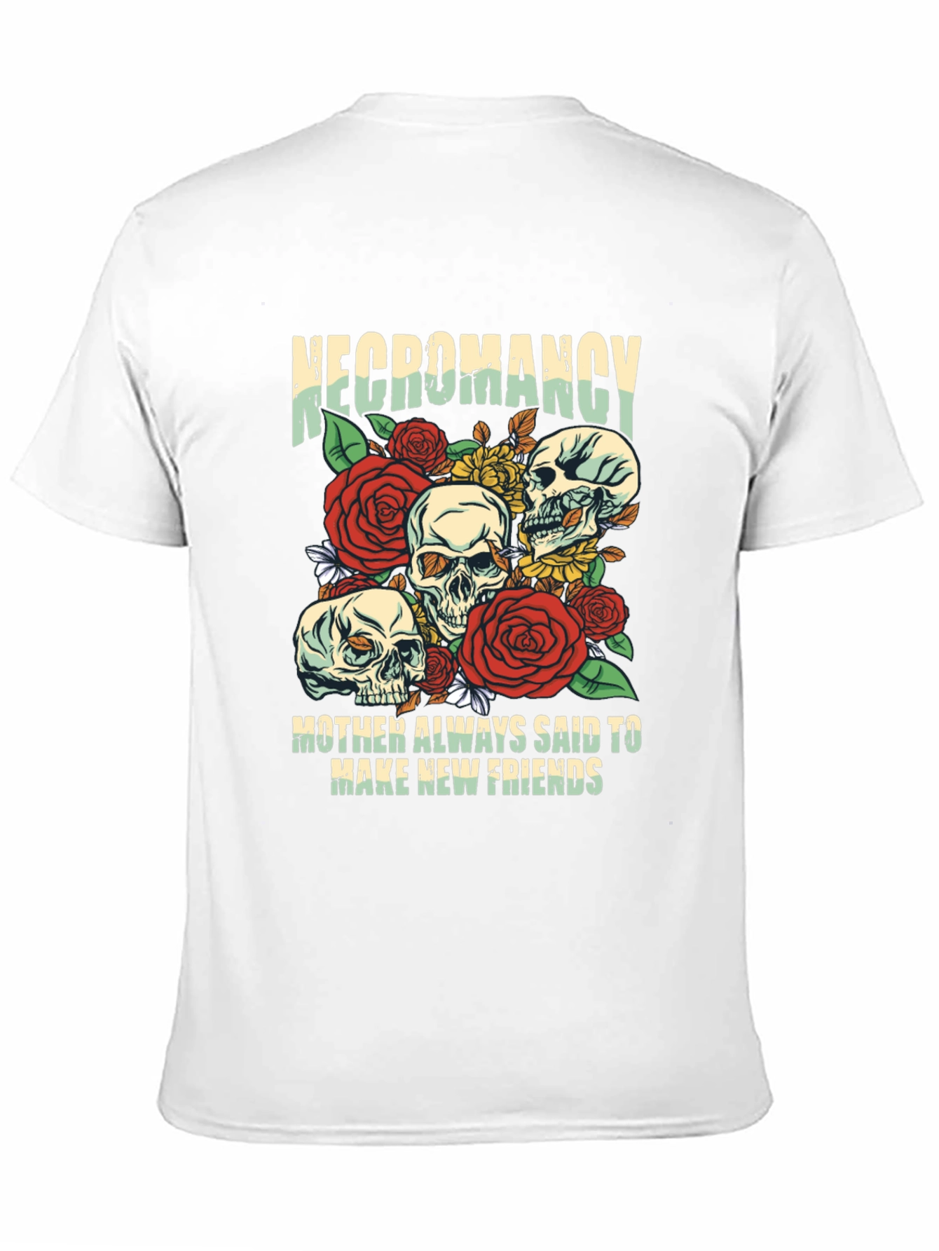 Necromancy Skull Graphic T-Shirt - Make New Friends Tee