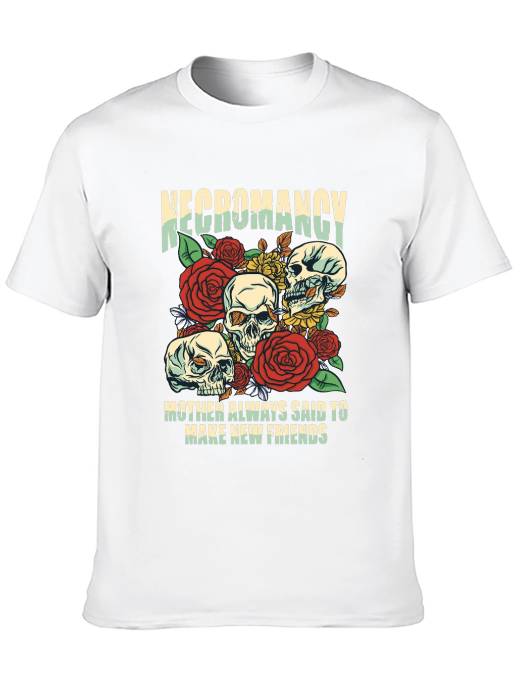 Necromancy Skull Graphic T-Shirt - Make New Friends Tee