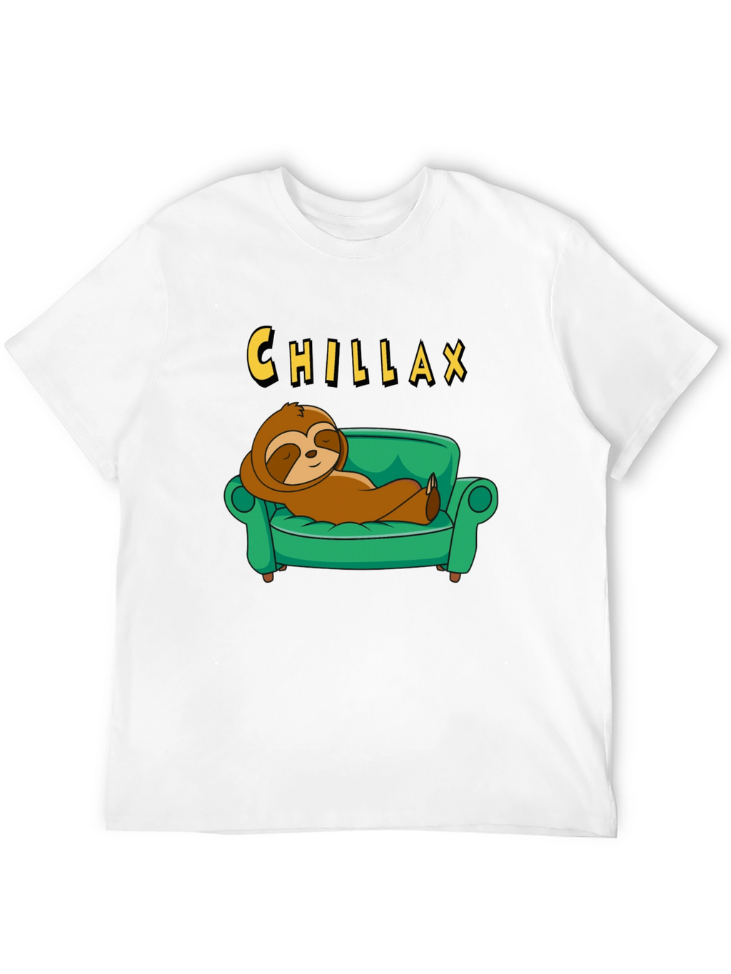 Chillax Sloth on Couch Graphic Tee - Relaxed Style