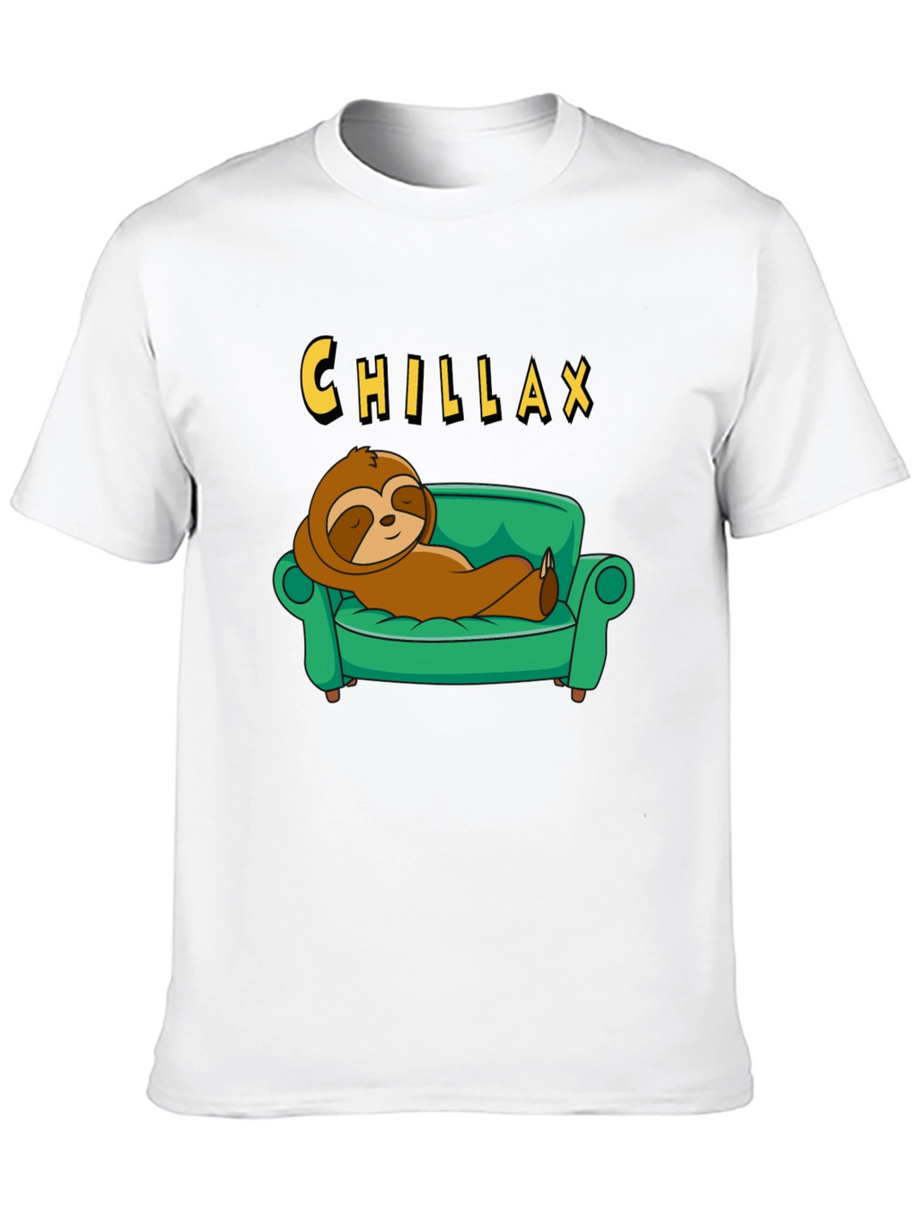 Chillax Sloth on Couch Graphic Tee - Relaxed Style
